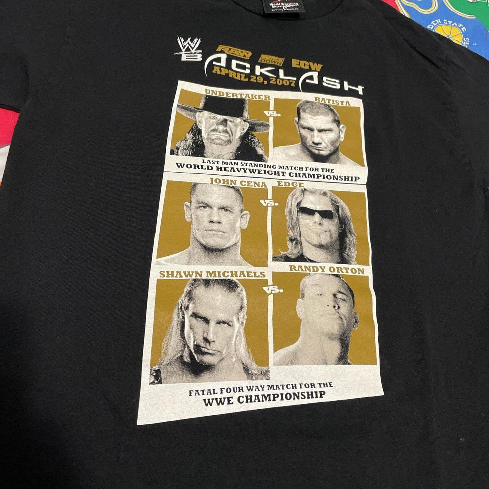 Y2K WWE Backlash 2007 Undertaker John Cena Mr. McMahon Tee