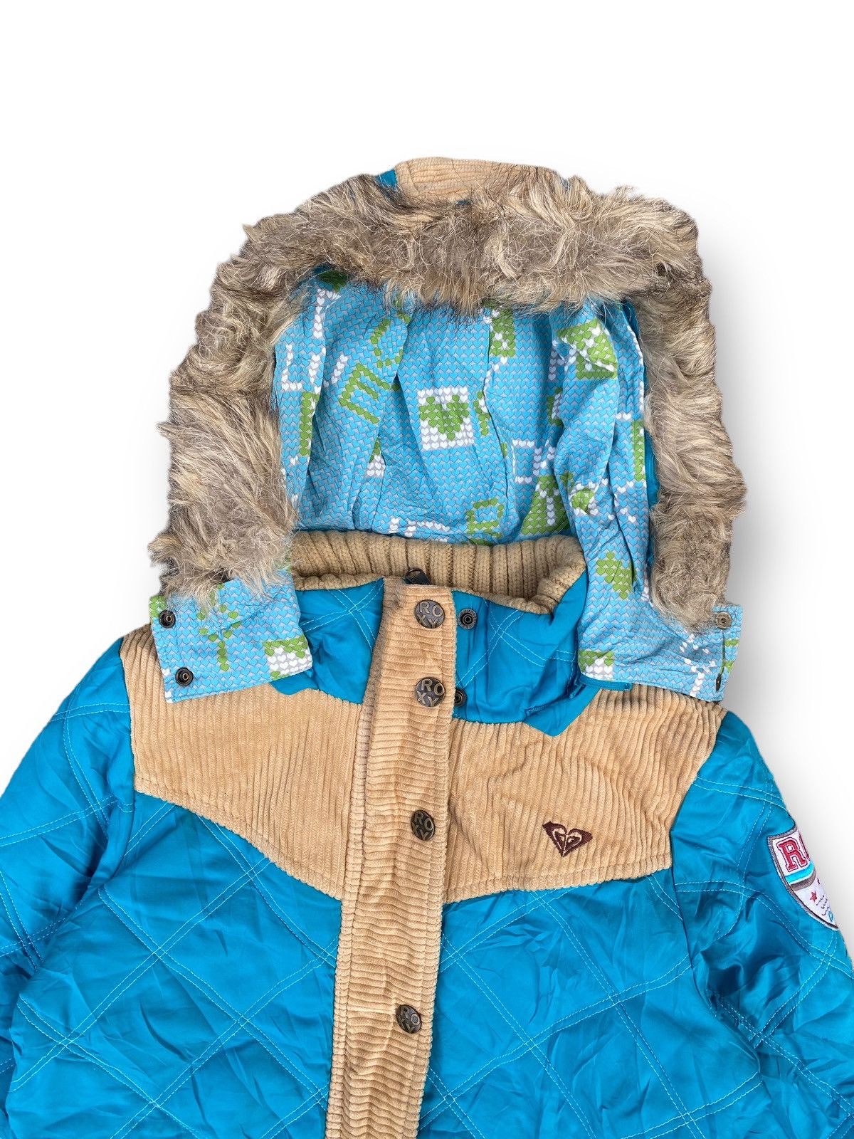 Quiksilver VINTAGE ROXY QUICKSILVER HOODIE DOWN JACKET. #C7 Size US M / EU 48-50 / 2 - 2 Thumbnail