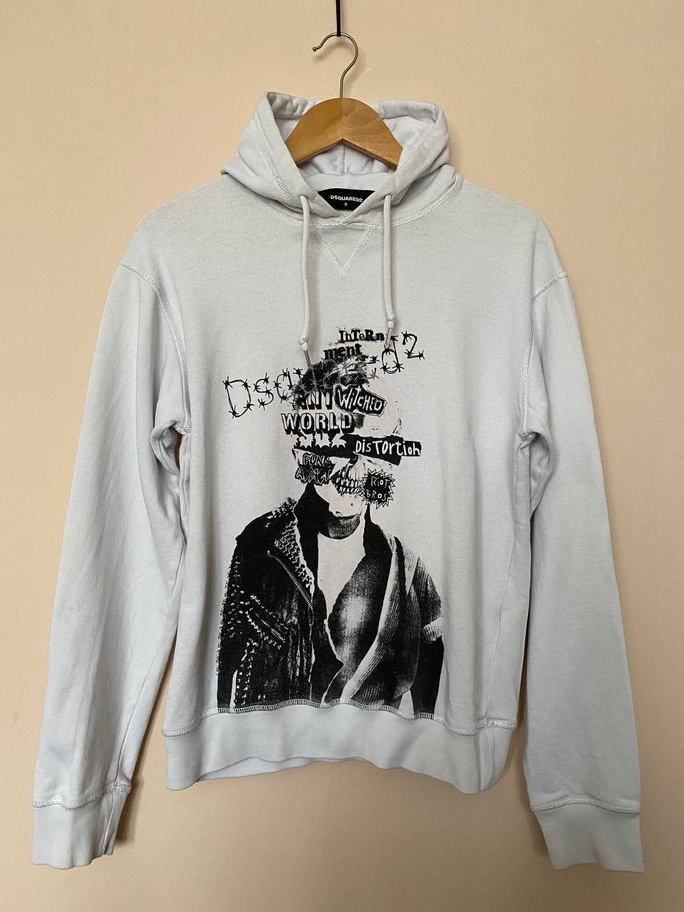 Dsquared2 💎 Auth DSQUARED2 Punk Print white Cotton Hoodie Men's Size S Size US S / EU 44-46 / 1 - 1 Thumbnail