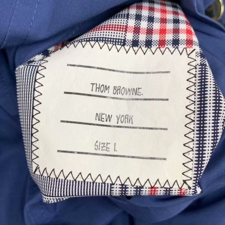 Thom Browne Thom Browne Blue Check Cotton Trench Coat Size US S / EU 44-46 / 1 - 5 Thumbnail