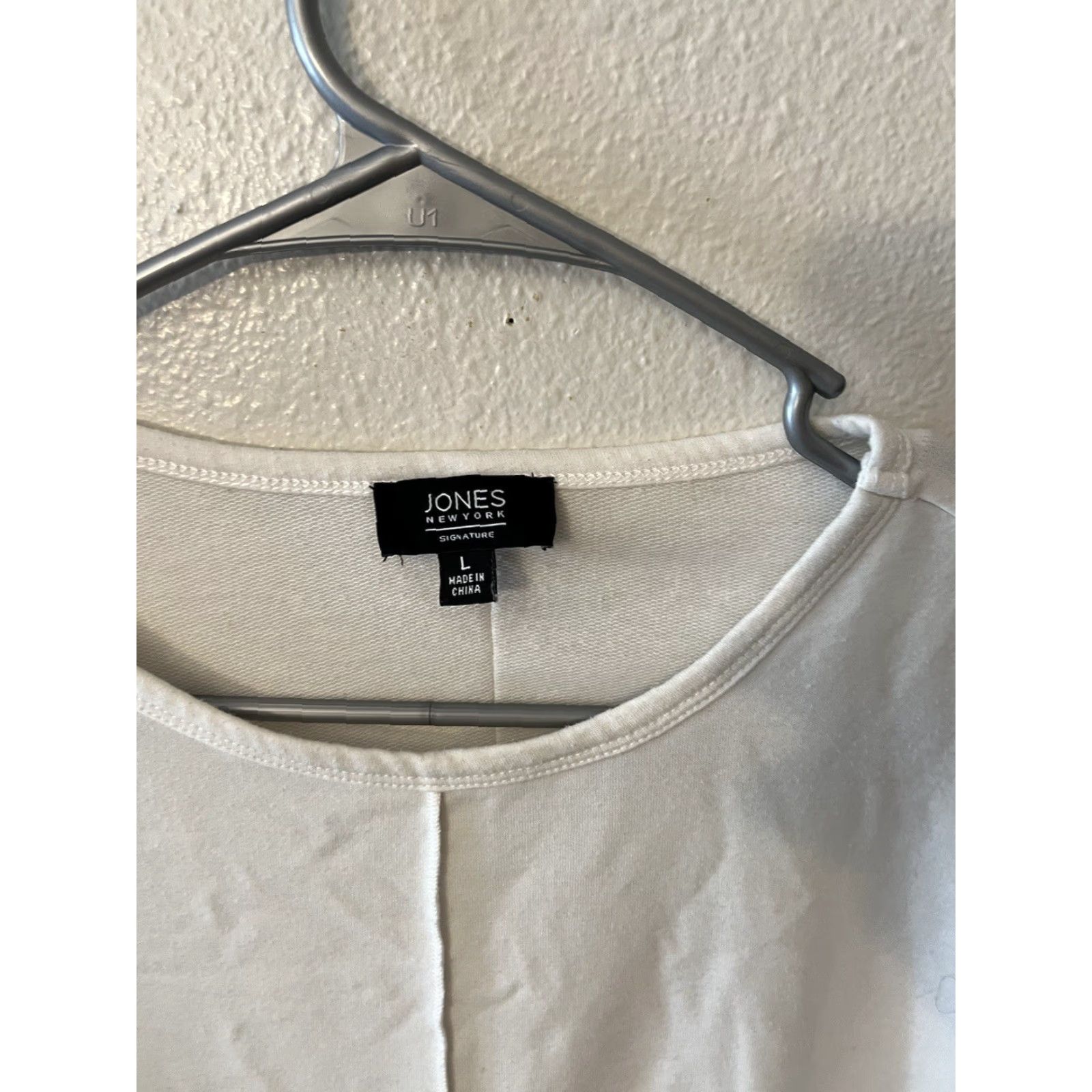 Jones New York Jones New York Women Top Large White Cotton Blend Long Sleeve Casual Top Size L / US 10 / IT 46 - 3 Thumbnail