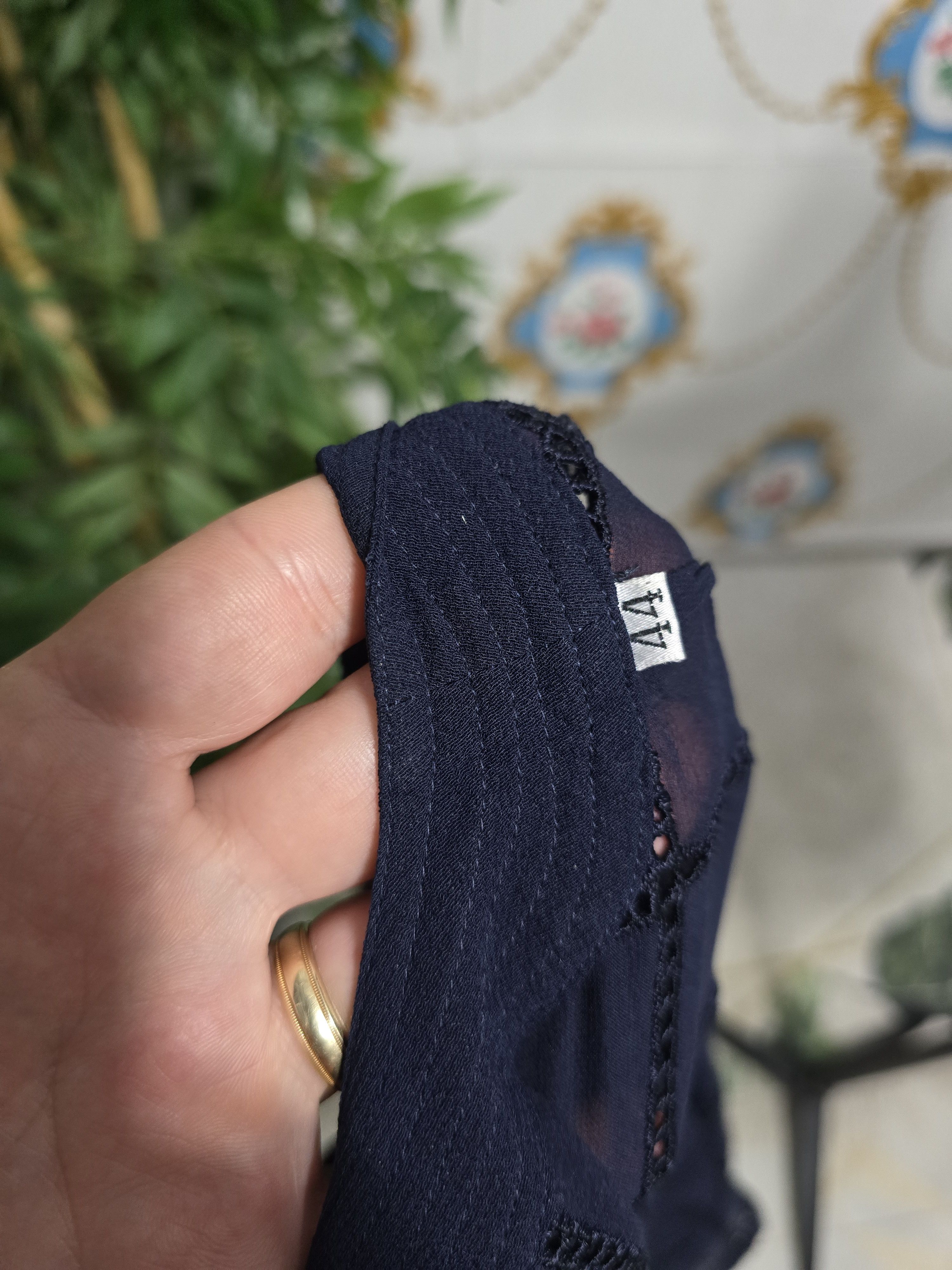 Versace VERSACE ISTANTE vintage 90' navy blue top Size M / US 6-8 / IT 42-44 - 12 Thumbnail