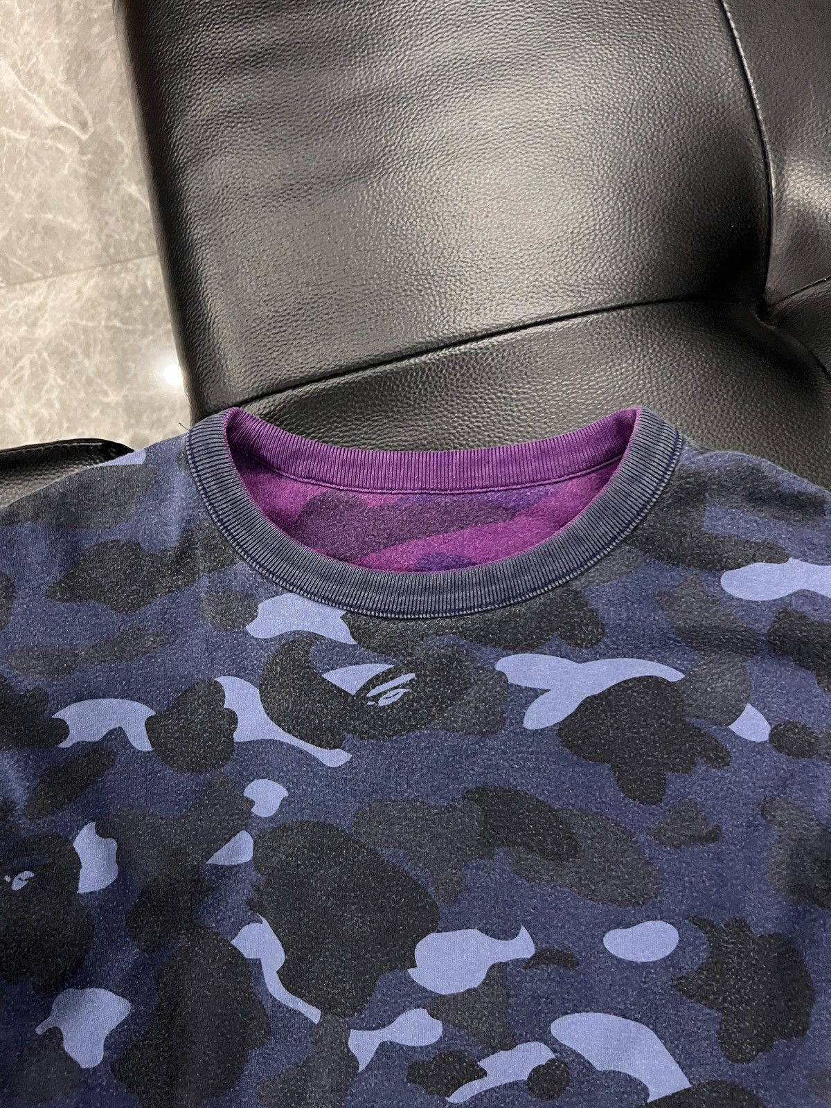 Bape BAPE OG Purple/Blue Camo Logo Reversible Long Sleeve Size US L / EU 52-54 / 3 - 12 Thumbnail