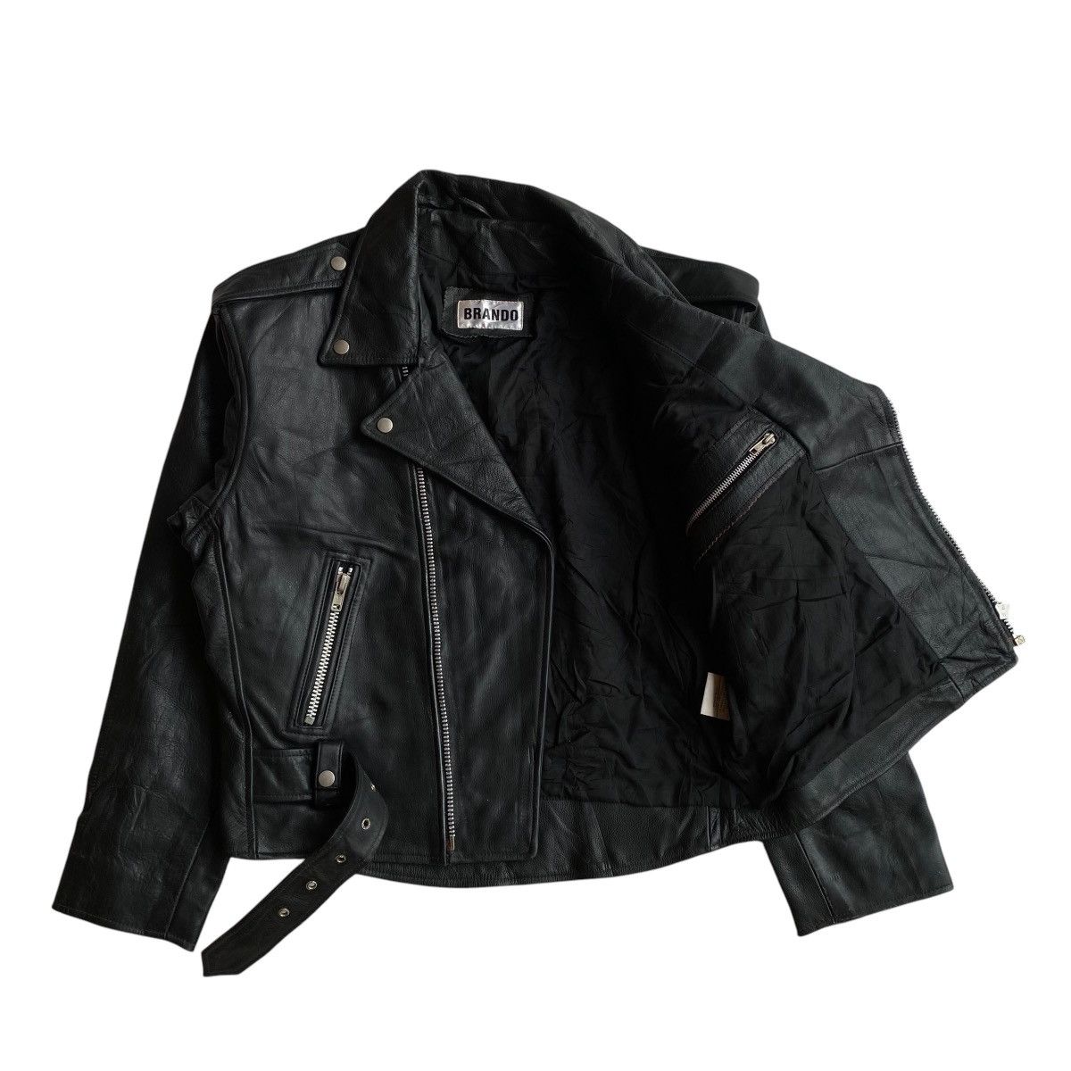 Genuine Leather × Japanese Brand BRANDO Bikers Leather Jacket Size US L / EU 52-54 / 3 - 4 Thumbnail