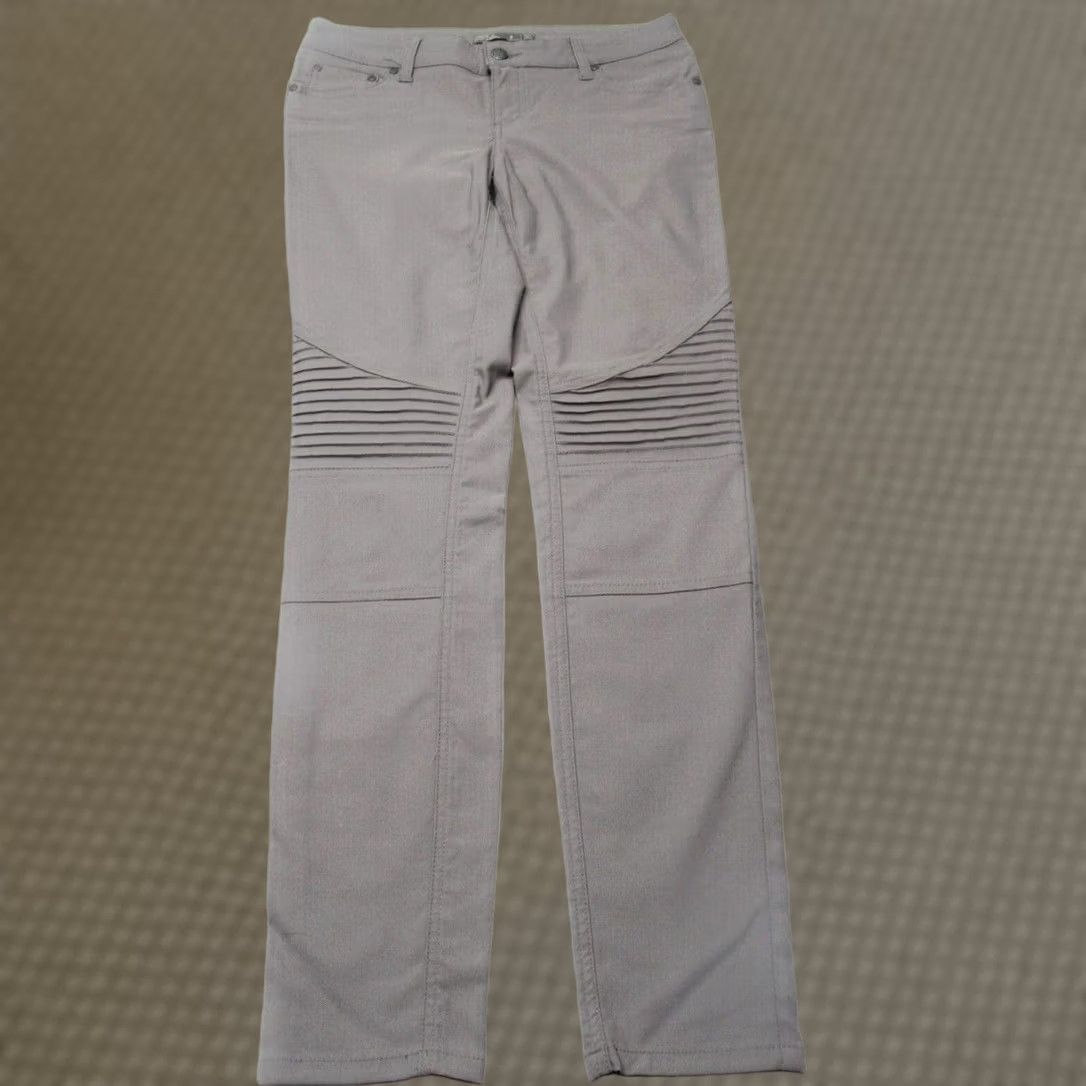 Prana prAna Brenna Moto Pants Women 6 Gray Stretch Skinny Zip Fly Mid Rise Rain Nylon Size 28" / US 6 / IT 42 - 1 Thumbnail