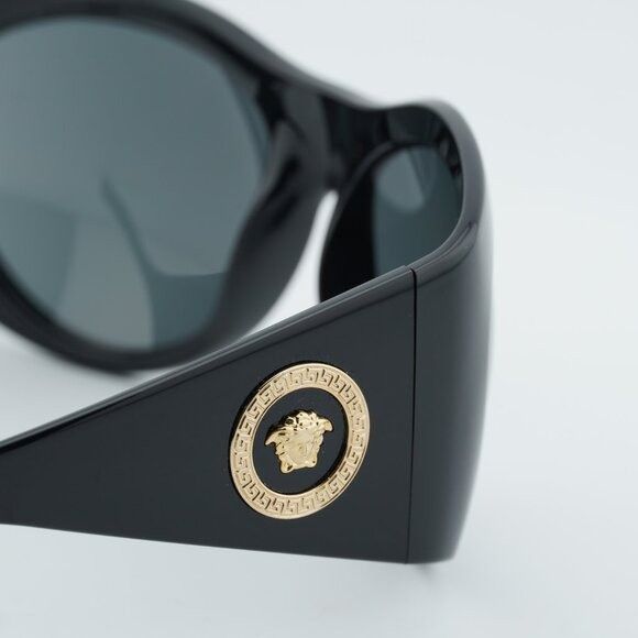 Versace Versace VE4392 GB1/87 Sunglasses Black Oval Frame Size ONE SIZE - 5 Thumbnail
