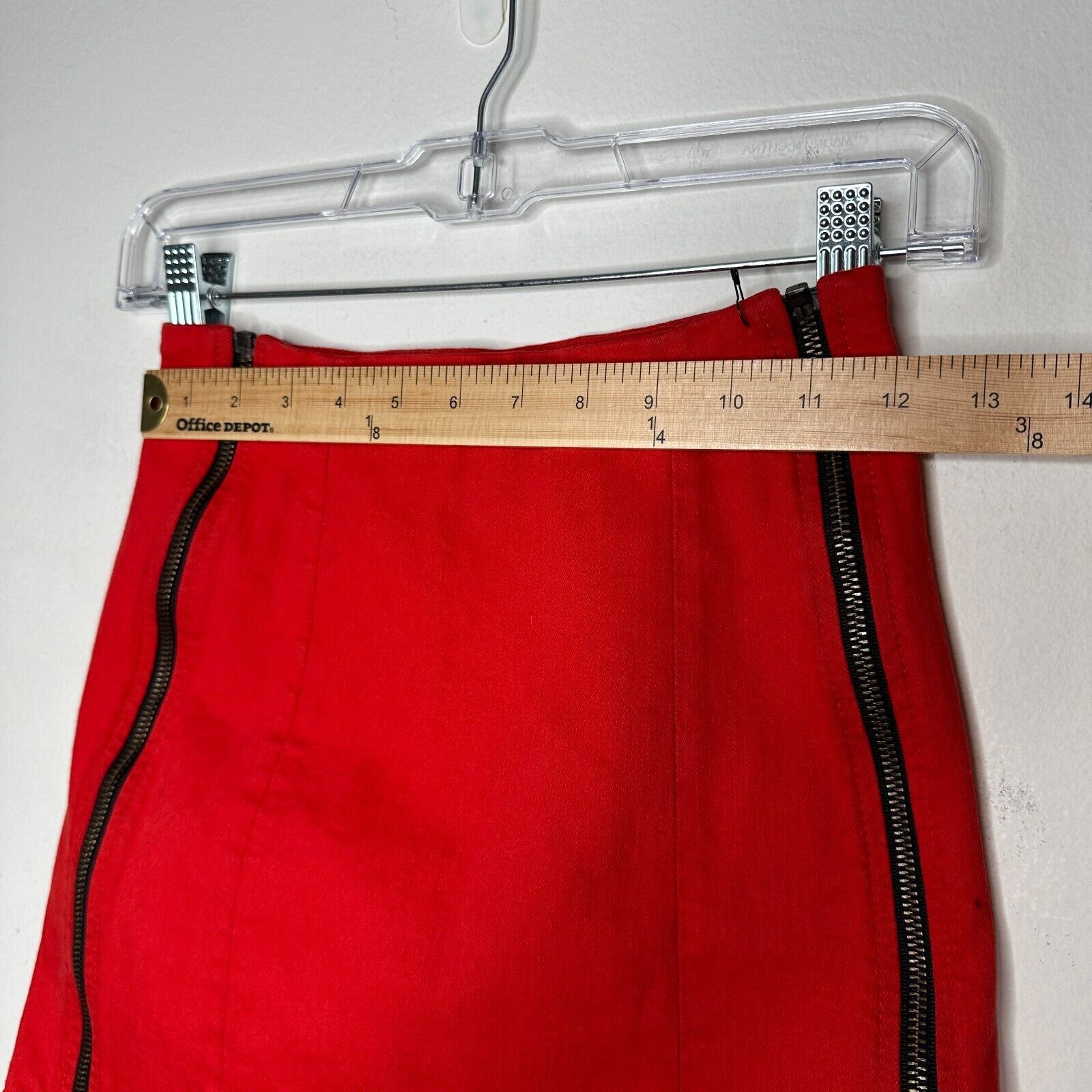 Other NWT Carmar Red Margery Pencil Skirt Black Stripe Zippers 24 Size 24" / US 00 / IT 34 - 9 Thumbnail