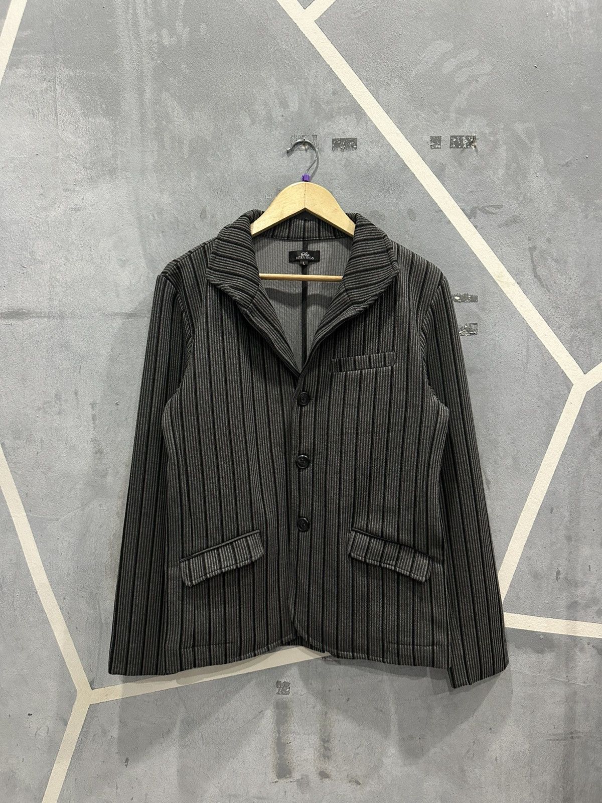 BERNINGS SHO Bernings Sho Stripe Blazer Size L / US 10 / IT 46 - 1 Thumbnail