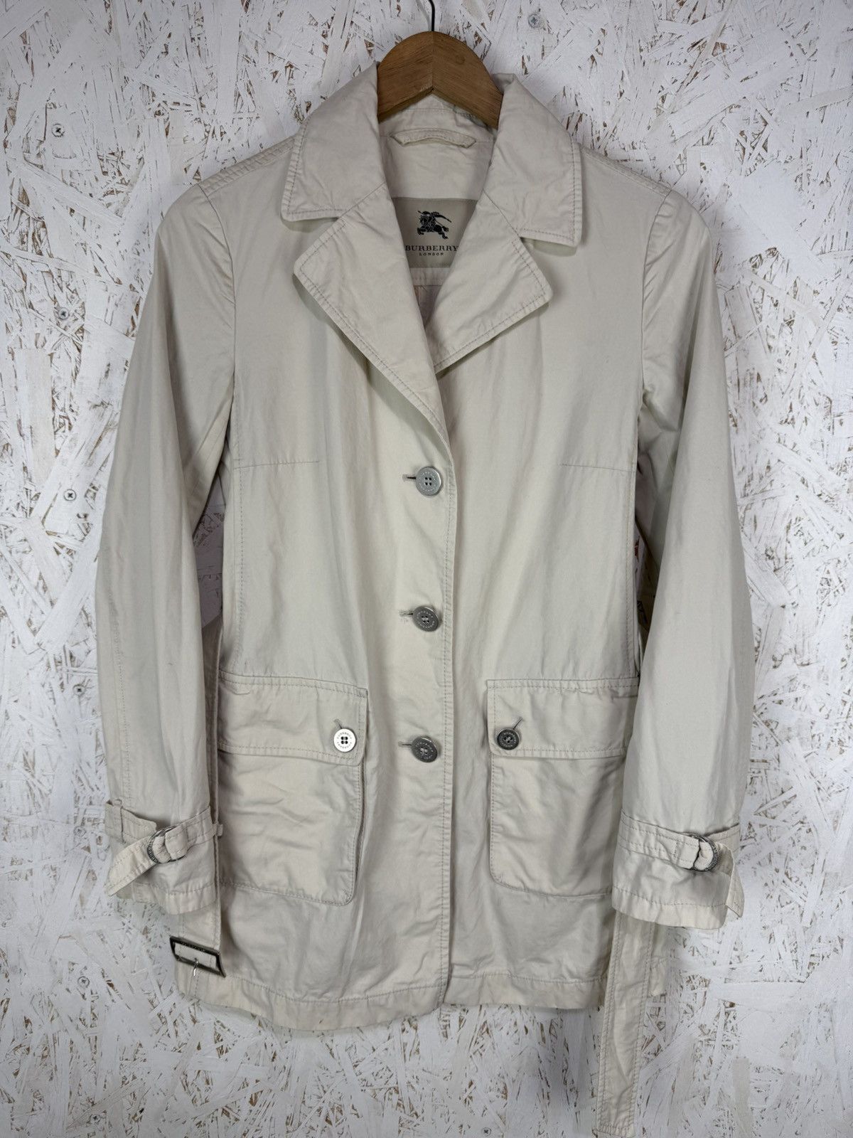 Burberry Burberry London Lightweight Cotton Coat Belted Jacket Beige Size S / US 4 / IT 40 - 1 Thumbnail