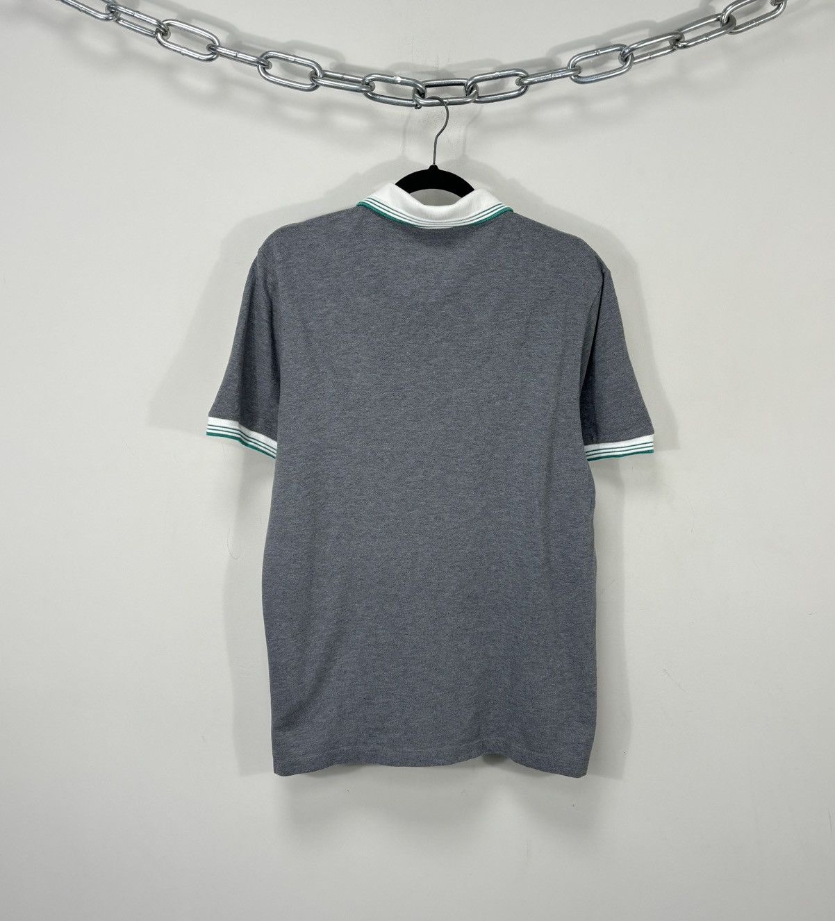 Versace Versace Collection Men’s Embroidered V Logo Gray Polo Shirt Size US L / EU 52-54 / 3 - 2 Thumbnail