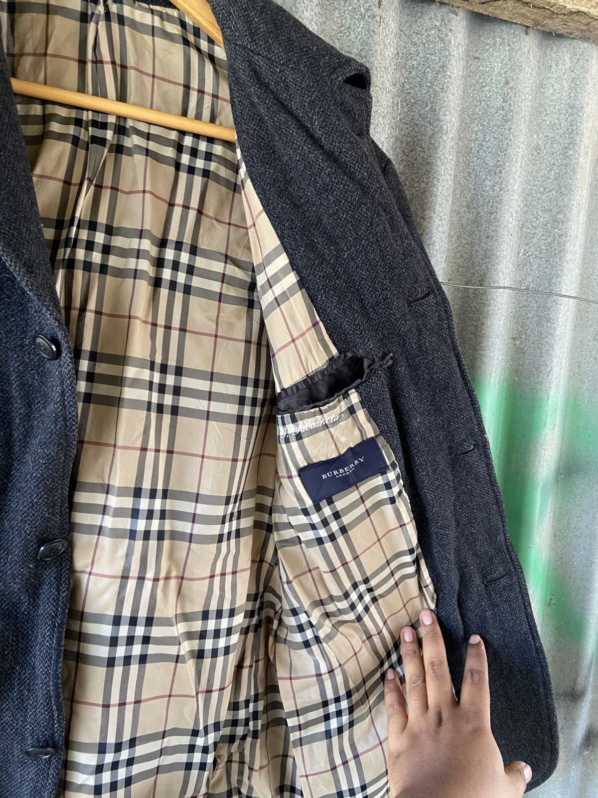 Burberry BURBERRY DARK GRAY WOOLEN COAT Size L / US 10 / IT 46 - 6 Thumbnail