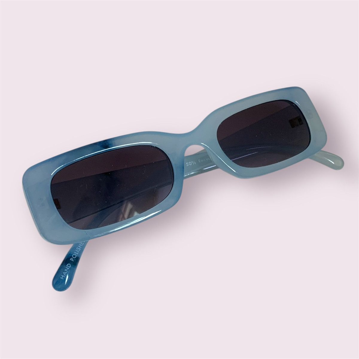 Other Light blue marbleized rectangular sunglasses Size ONE SIZE - 1 Thumbnail