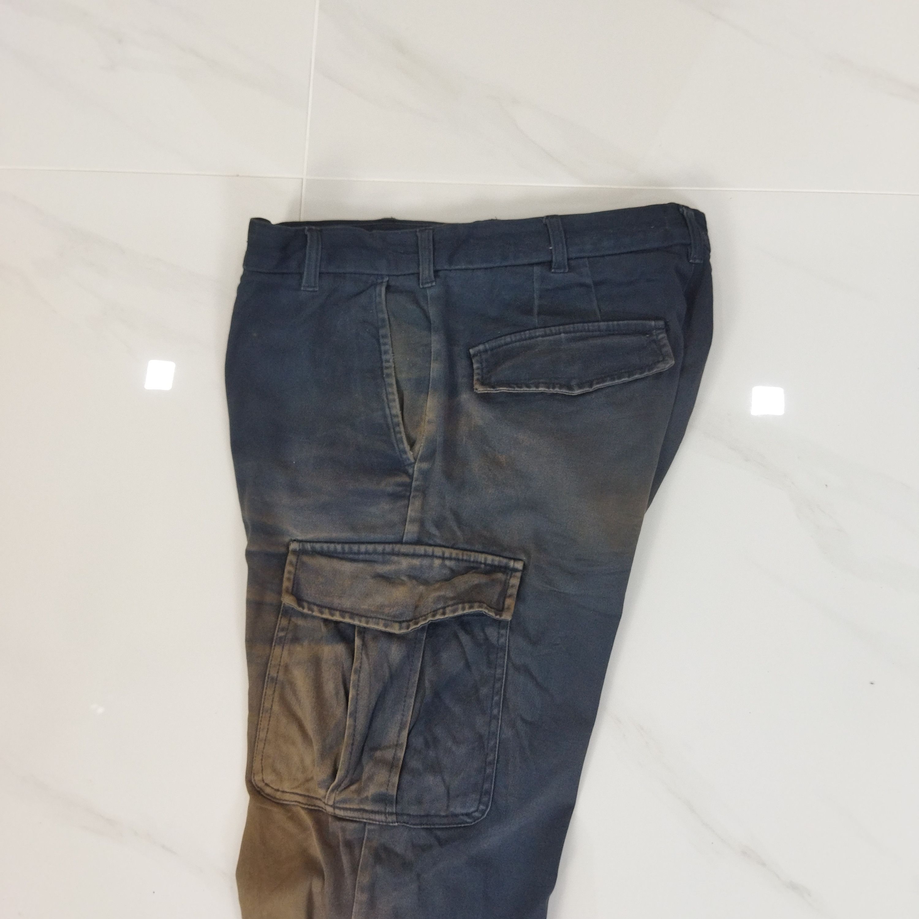 Japanese Brand VINTAGE JAPANESE BRAND FADED DARK BLUE CARGO PANTS Size US 29 - 12 Thumbnail