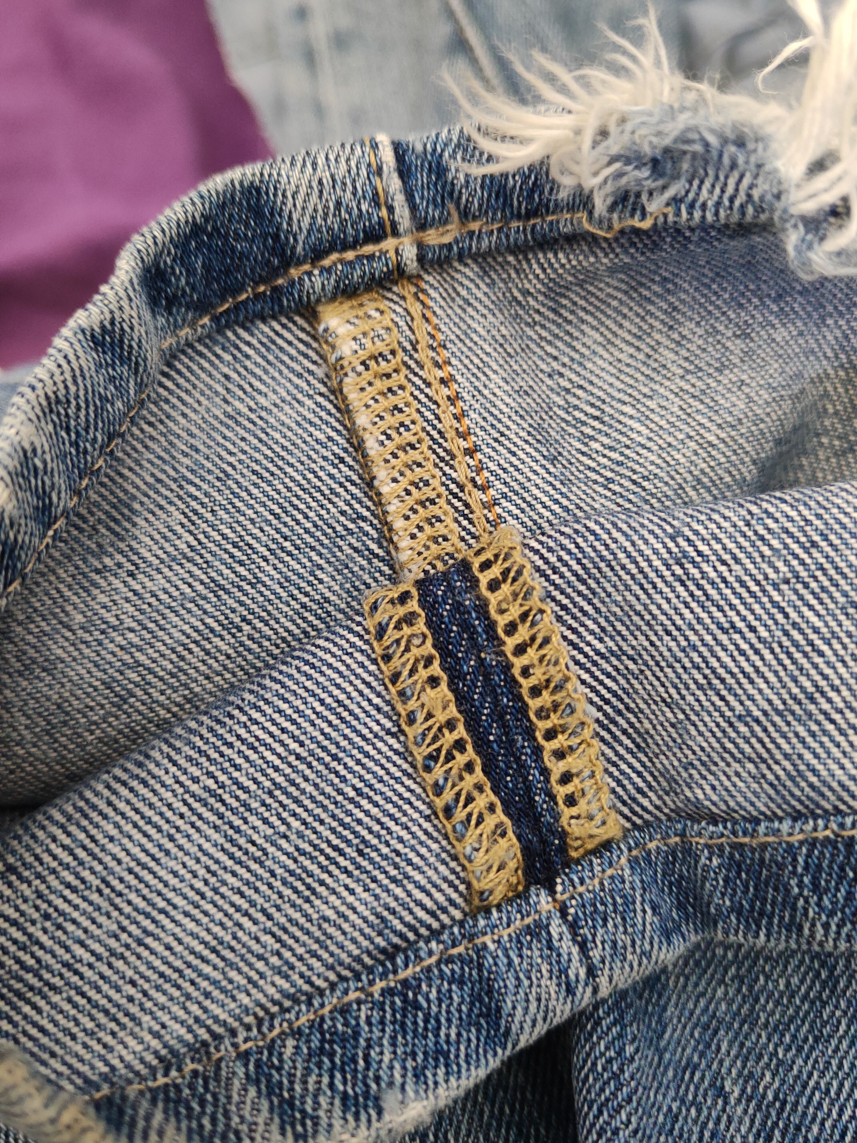 Japanese Brand Uniqlo fabric by kaihara Blue Distressed Ripped Jeans #W1871 Size US 34 / EU 50 - 14 Thumbnail