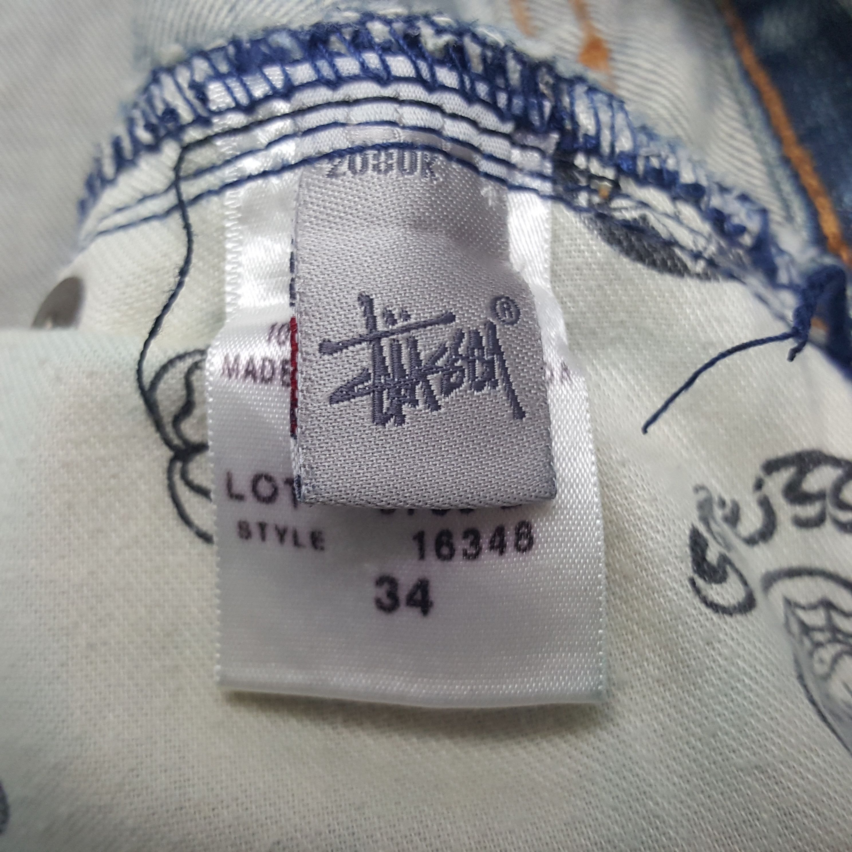 Stussy × Vintage Vintage Stussy Streetwear Custom Art Big Logo Denim Jeans Size US 35 - 14 Thumbnail