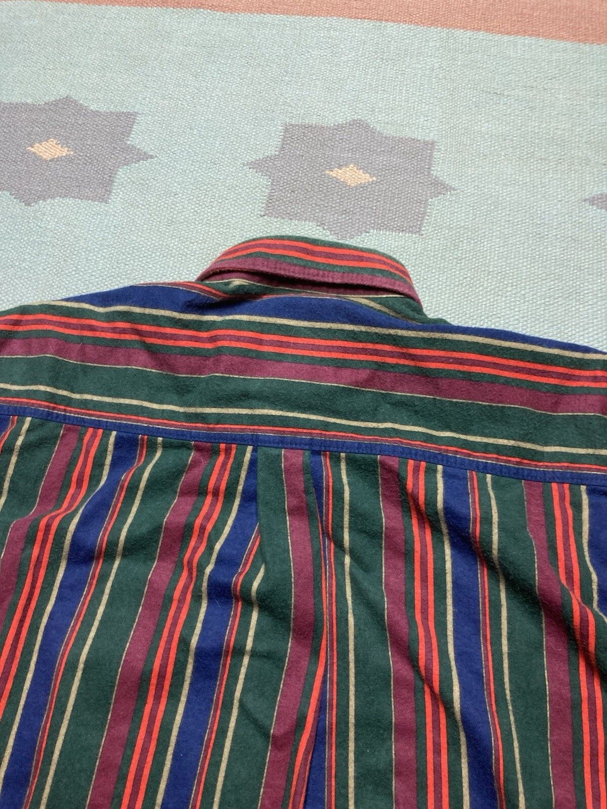 Vintage Woolrich chamois shirt stripe western brushpopper large long Size US L / EU 52-54 / 3 - 7 Thumbnail
