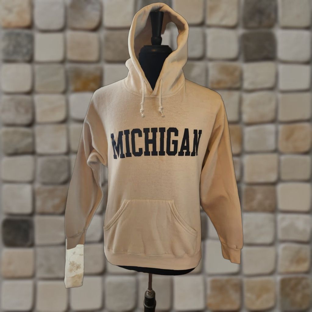 Soffe VINTAGE Michigan Wolverines White Hoodie Sweatshirt Shirt Mens Adult Medium 1990s Cotton Blend MJ Soffe Size US M / EU 48-50 / 2 - 1 Thumbnail