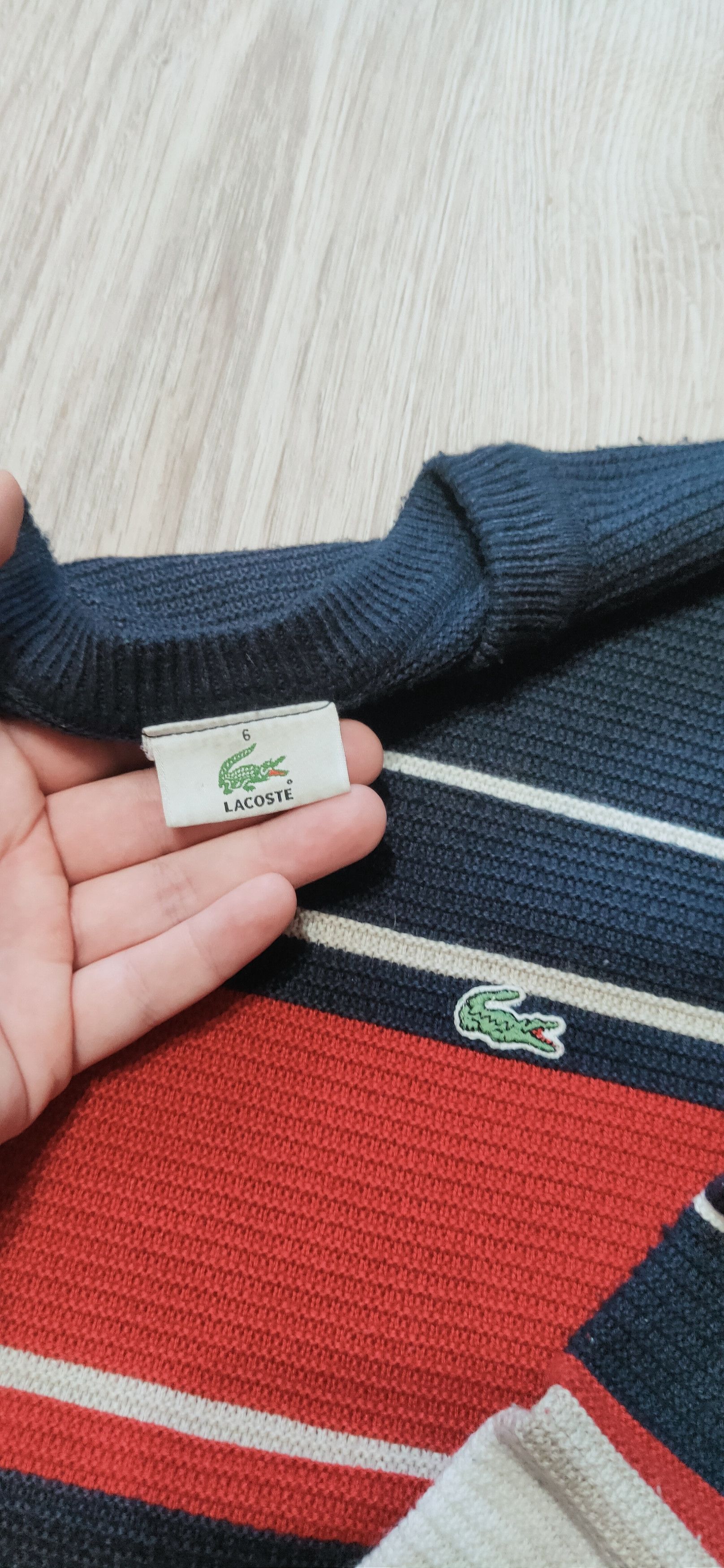 Lacoste × Vintage Vintage Lacoste Chemise striped sweater Size US XL / EU 56 / 4 - 2 Thumbnail