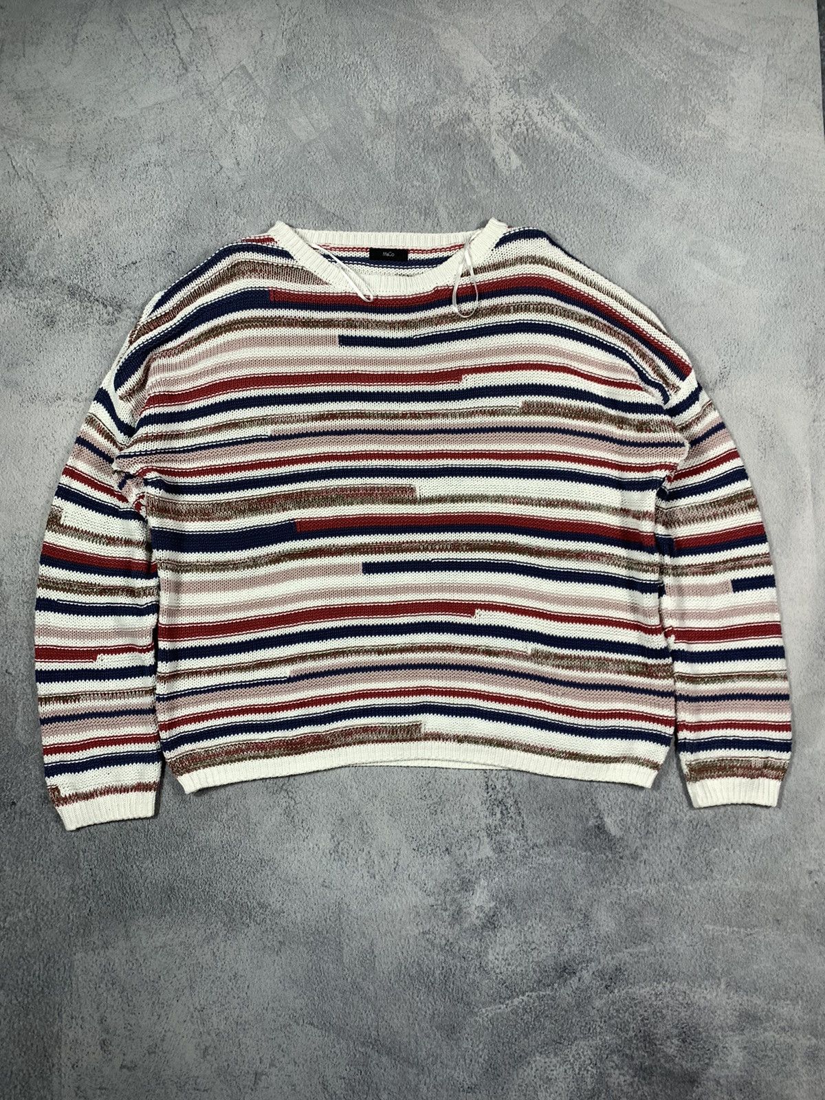 Vintage Vintage Y2K style striped Japanese sweater street wear XL Size XL / US 12-14 / IT 48-50 - 1 Thumbnail