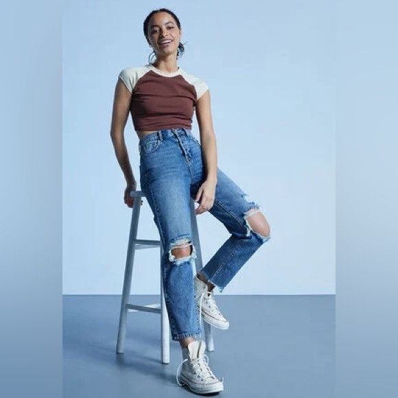 Pacsun NWT Pacsun Curve Straight Distressed Jeans Size 26" / US 2 / IT 38 - 1 Thumbnail