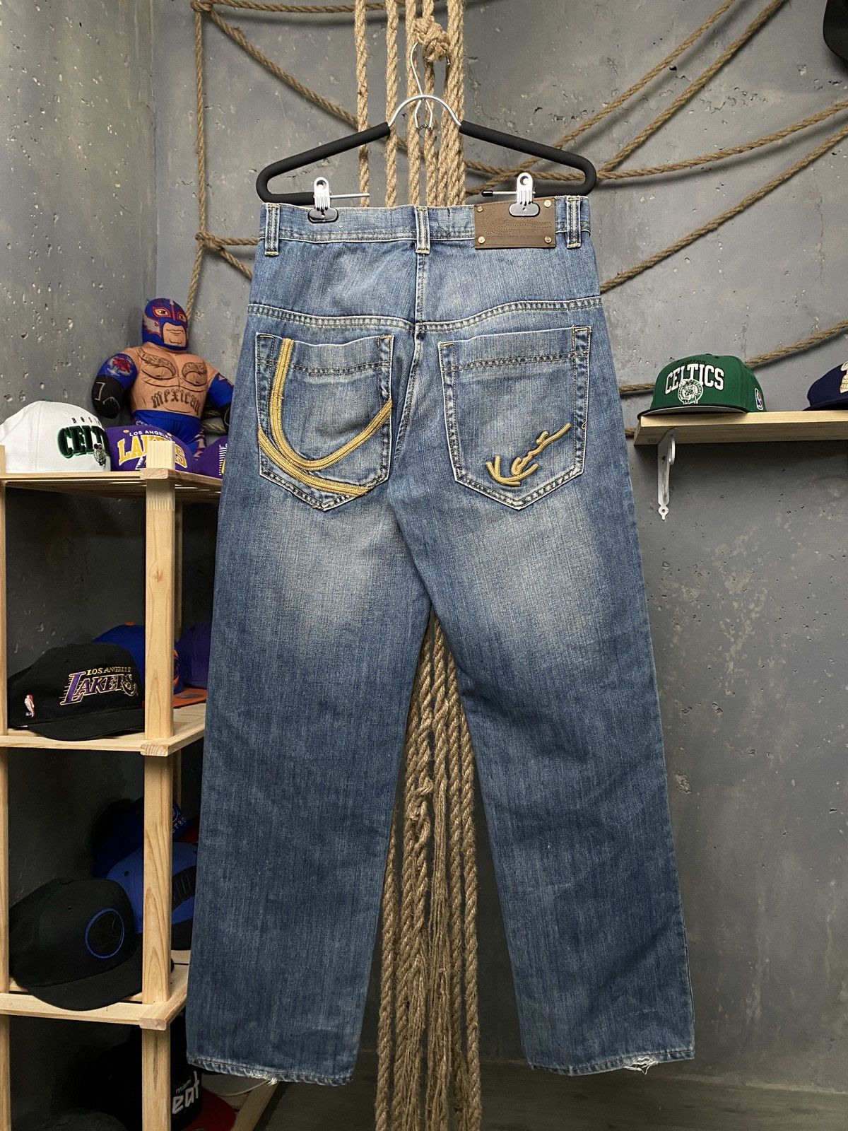 image of Karl Kani Rap Hiphop Jeans Baggy in Blue, Men's (Size 32)
