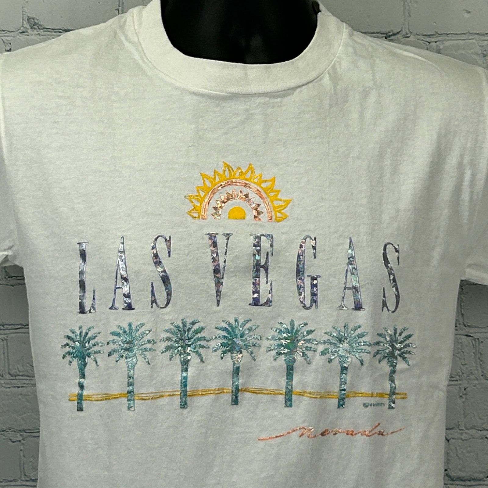 Hanes Vintage 90s Las Vegas T Shirt Gambling Casino White S Small Size US S / EU 44-46 / 1 - 1 Thumbnail