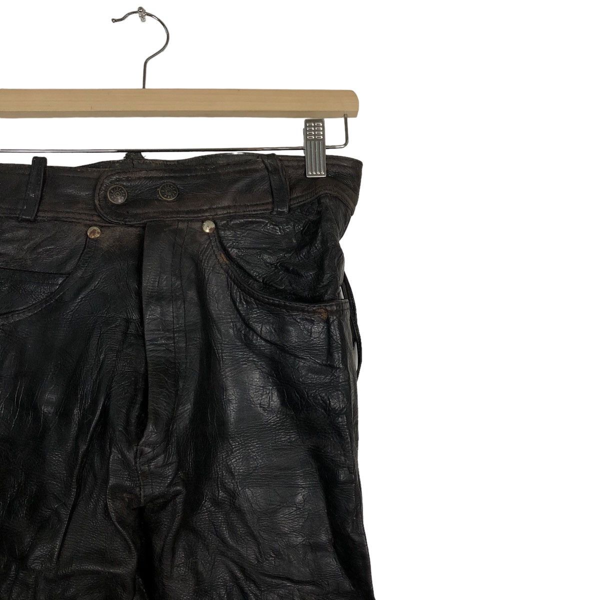 Genuine Leather 🔥Rare Bondage Genuine Leather Pants Issey Miyake Japan Size US 28 / EU 44 - 5 Thumbnail