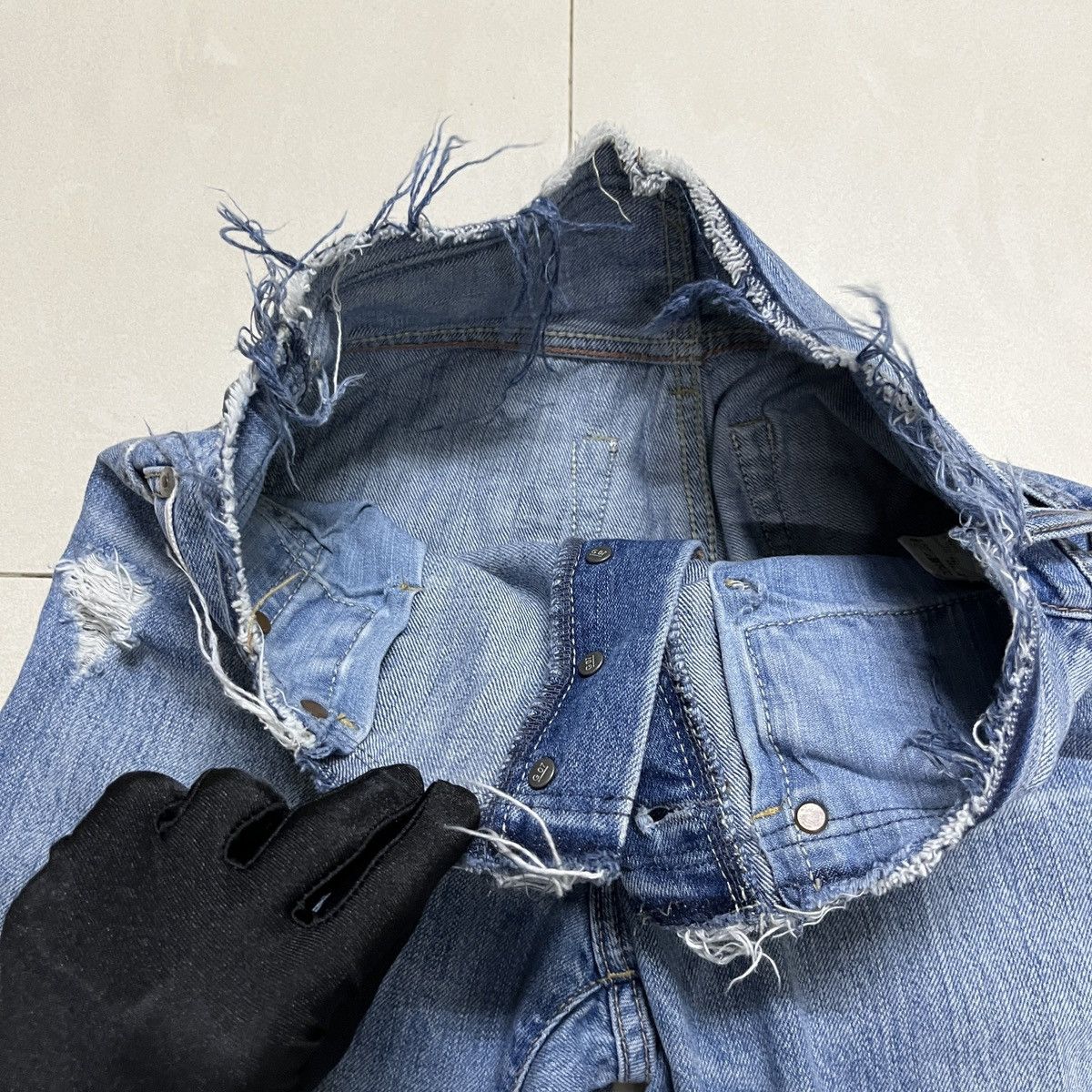If Six Was Nine × Japanese Brand × Le Grande Bleu (L.G.B.) G.o.a Nimes Raw Cut Selvedge Jeans Size 29" - 9 Thumbnail