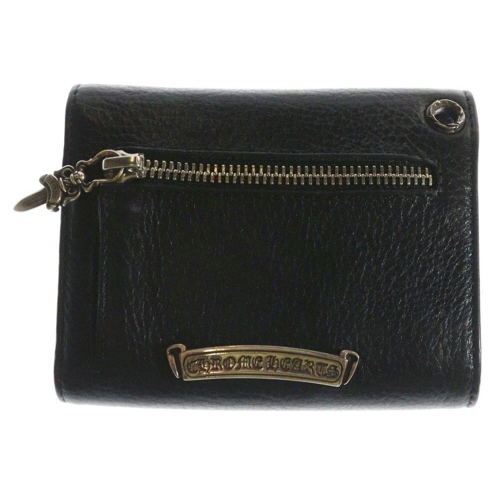 CHROME HEARTS WAVE MINI Leather Wallet Black