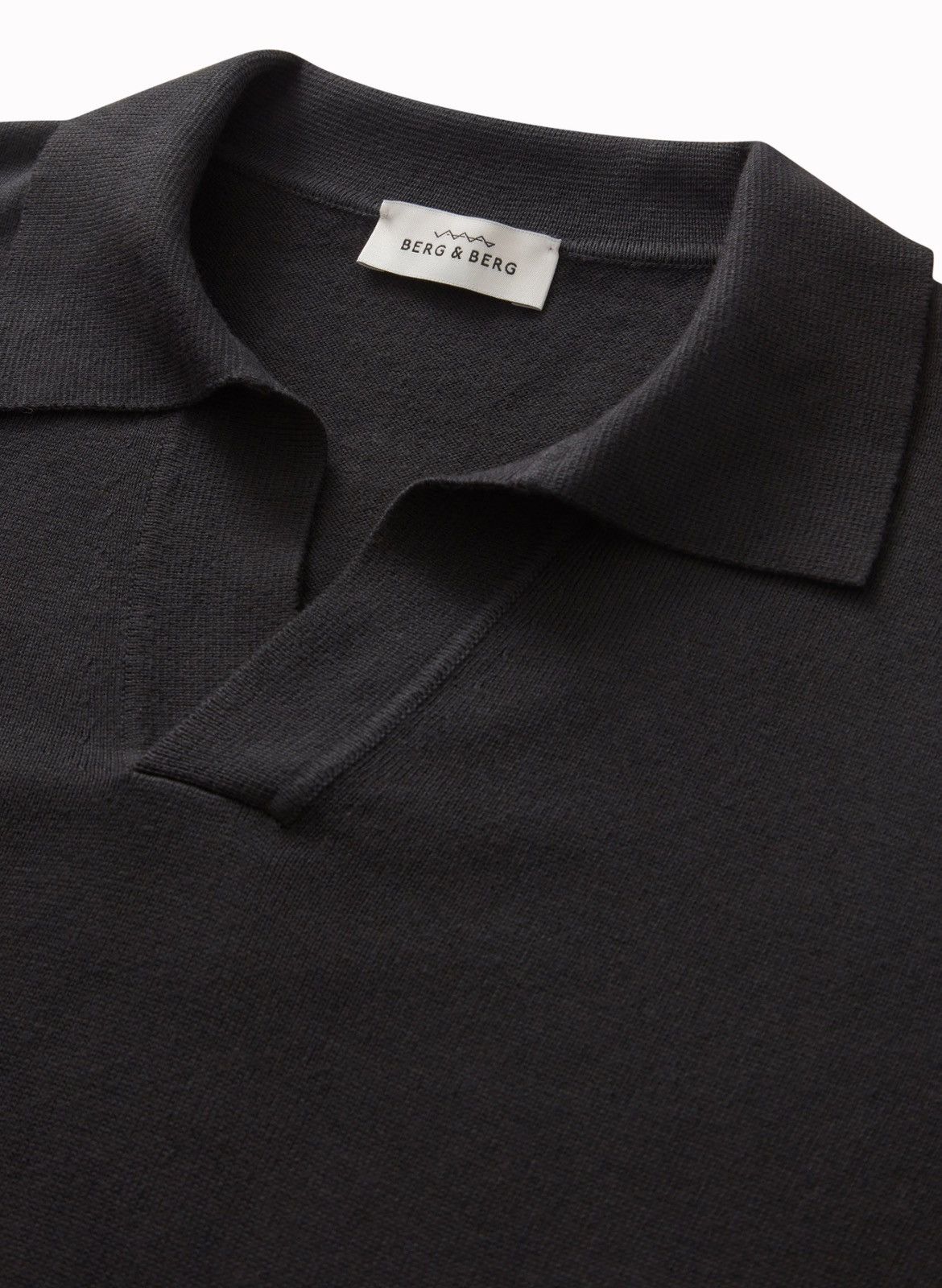 image of Berg Berg Berg & Berg - Bernt Knitted Polo Black - Large, Men's