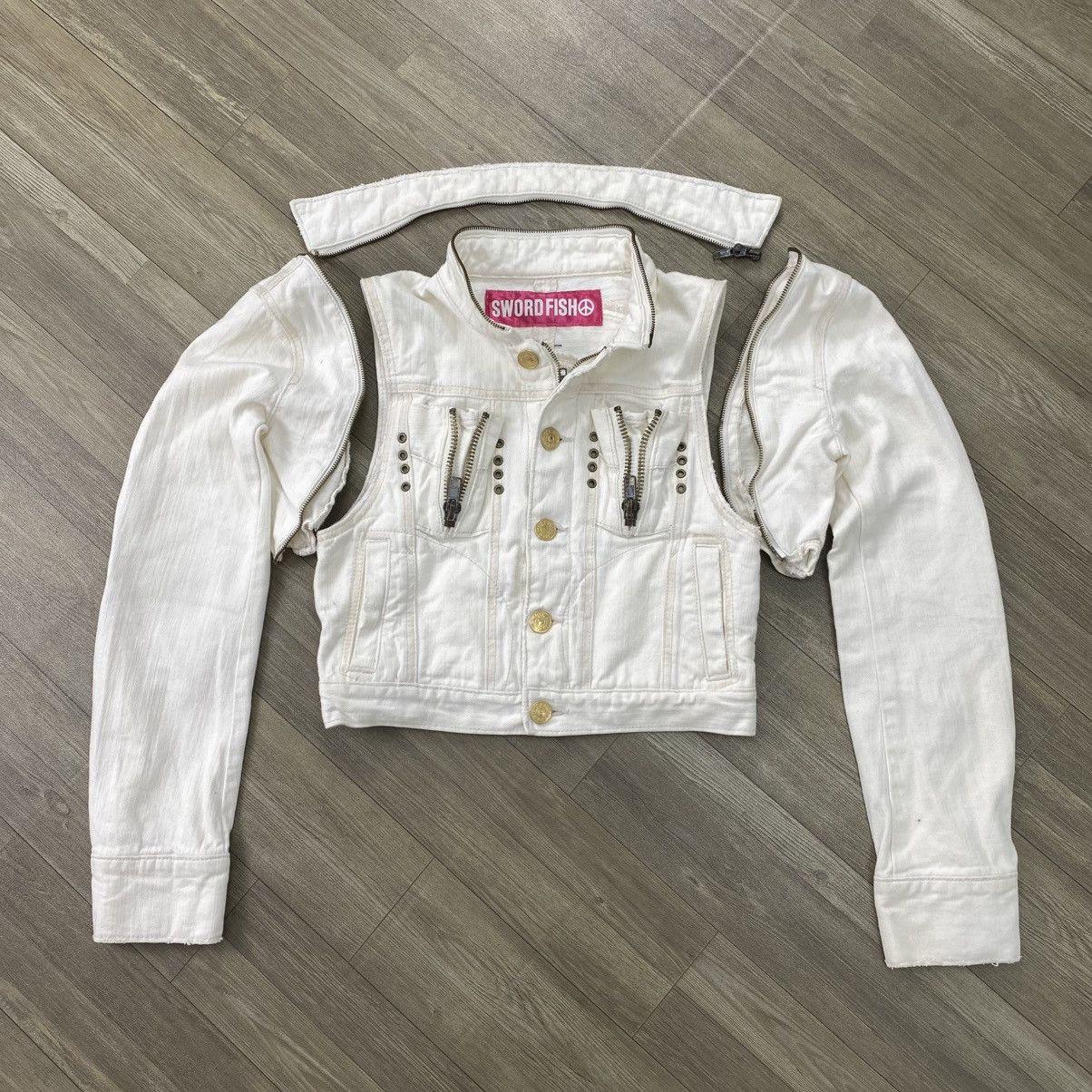 Japanese Brand 2000s Swordfish Studded Punk Lgb Style Bono Denim Jacket Y2K Size XS / US 0-2 / IT 36-38 - 1 Thumbnail