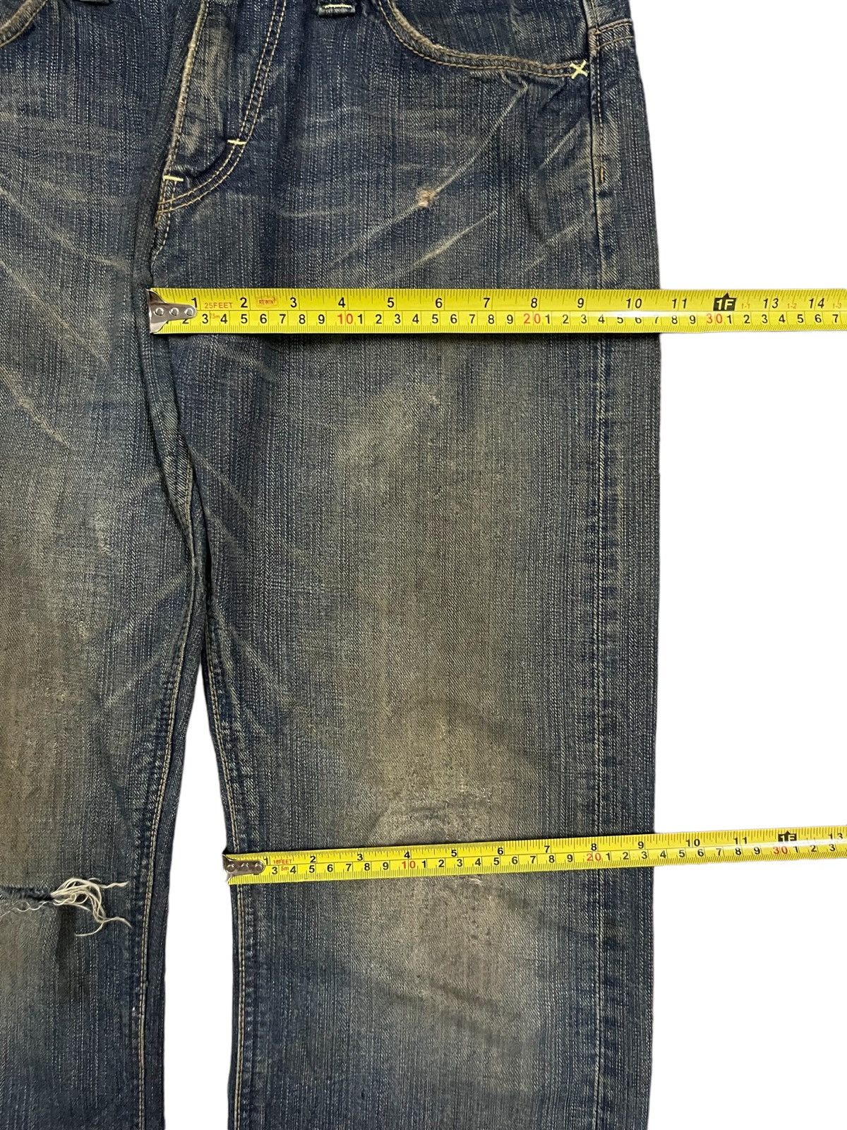 14th Addiction Vintage Lee Mud Washed Distressed Straight Fit Jeans Size US 32 / EU 48 - 16 Thumbnail