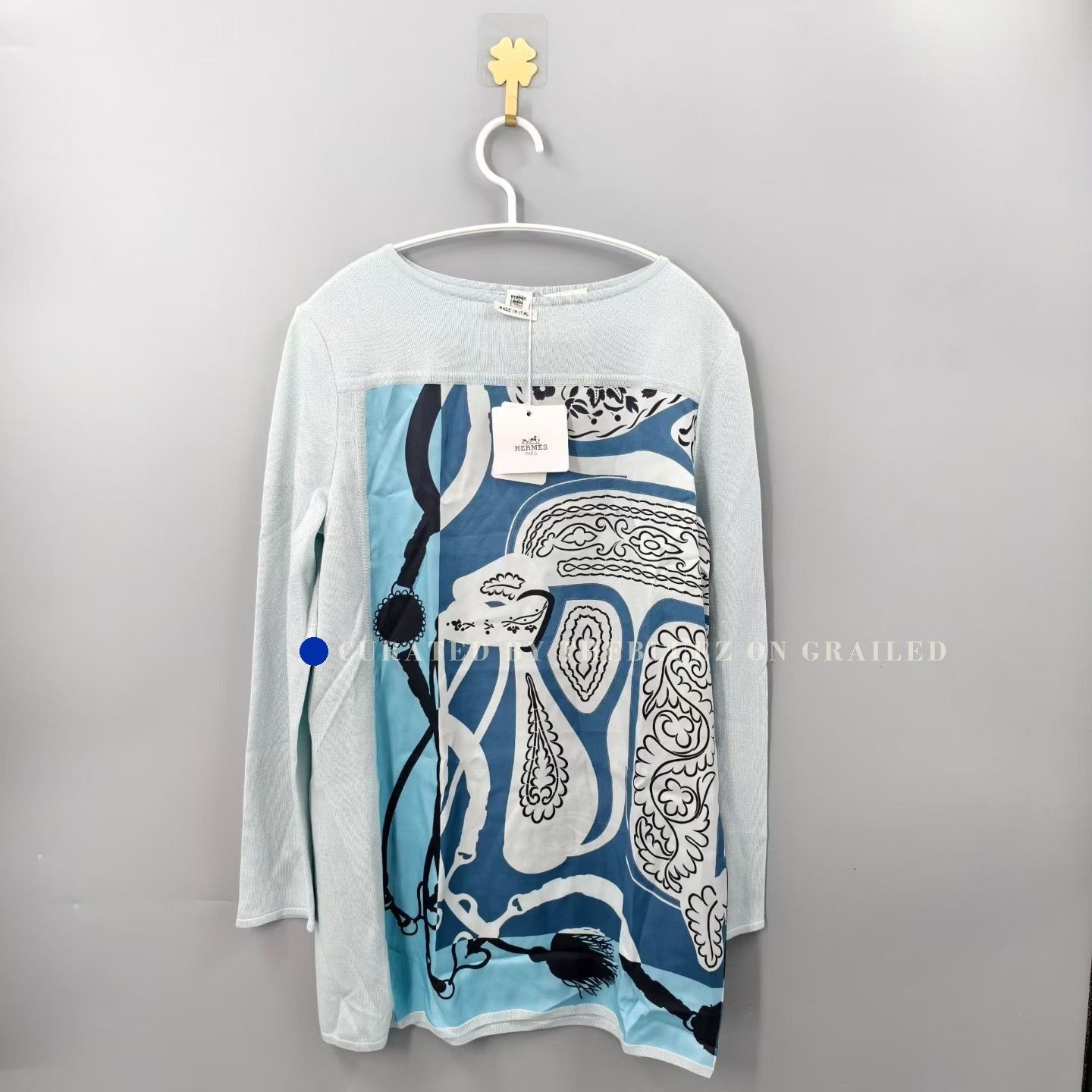 Hermes Hermes Light Blue Silk Dress Size XXS / US 00 / IT 34 - 1 Thumbnail