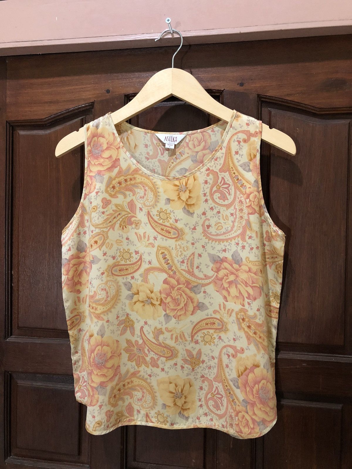 Vintage Asilk Japanese Style Paisley Pattern Allover Silk Style Size L / US 10 / IT 46 - 2 Thumbnail