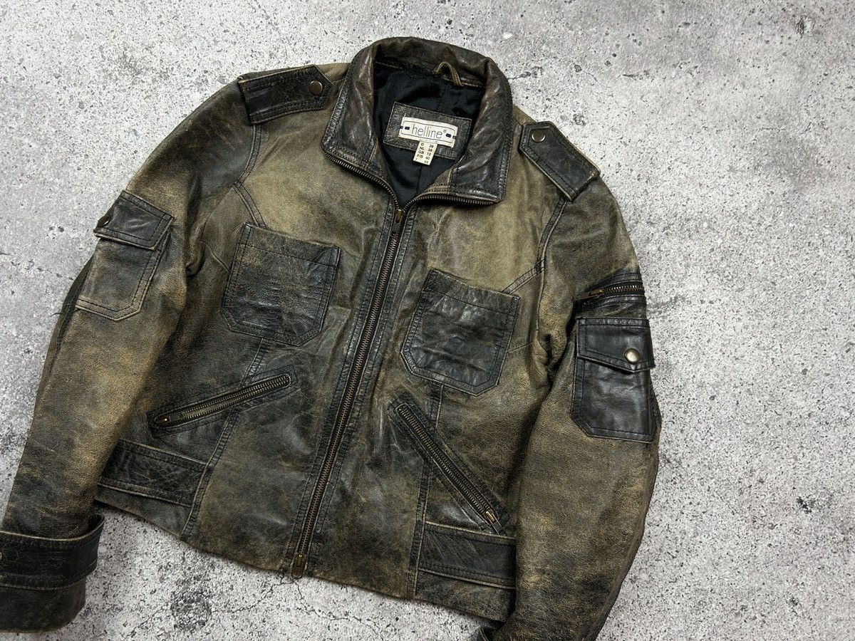 Vintage Unique 90s Leather Jacket brown and black Size US S / EU 44-46 / 1 - 4 Thumbnail