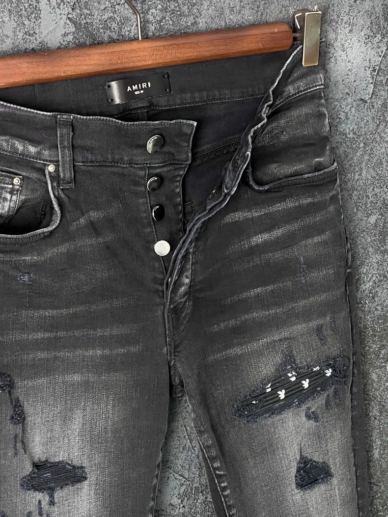 Amiri Amiri black and gray holey jeans Size US 30 / EU 46 - 5 Thumbnail