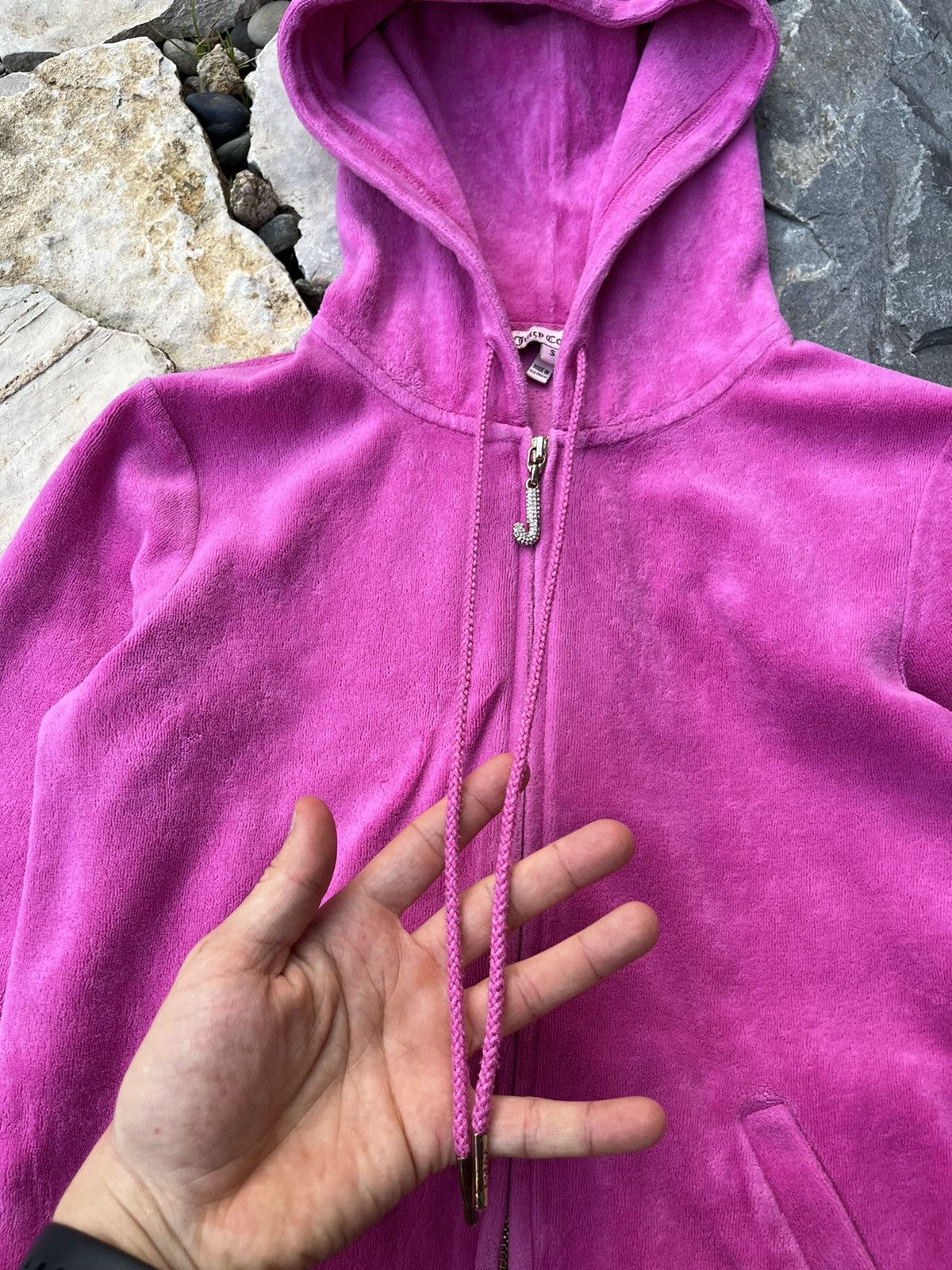 Juicy Couture × Vintage Vintage Juicy Couture y2k velvet zip hoodie basic sweatshirt Size S / US 4 / IT 40 - 10 Thumbnail