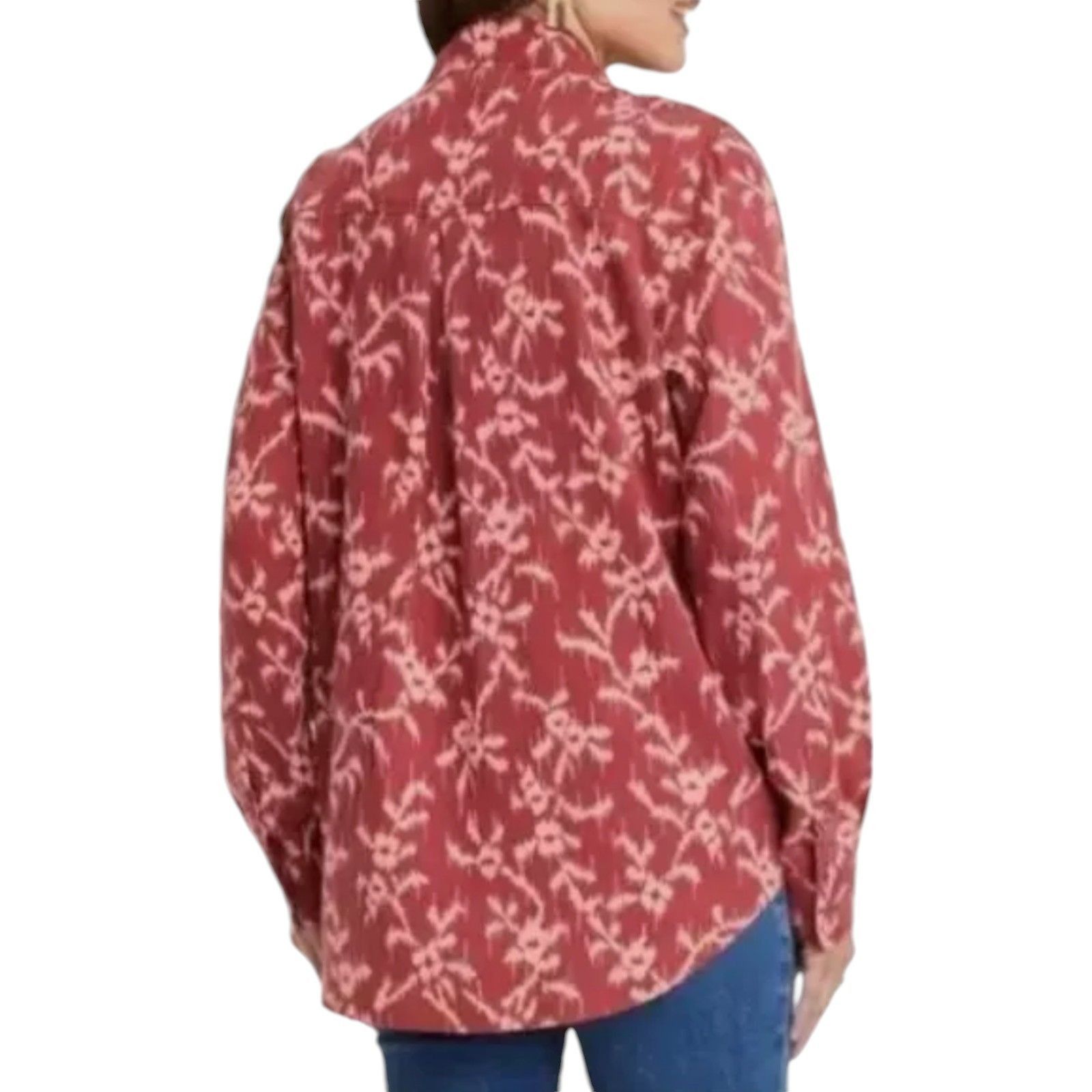 Other Knox Rose - Women's Long Sleeve Button-Down Shirt Top - Red Size L / US 10 / IT 46 - 1 Thumbnail
