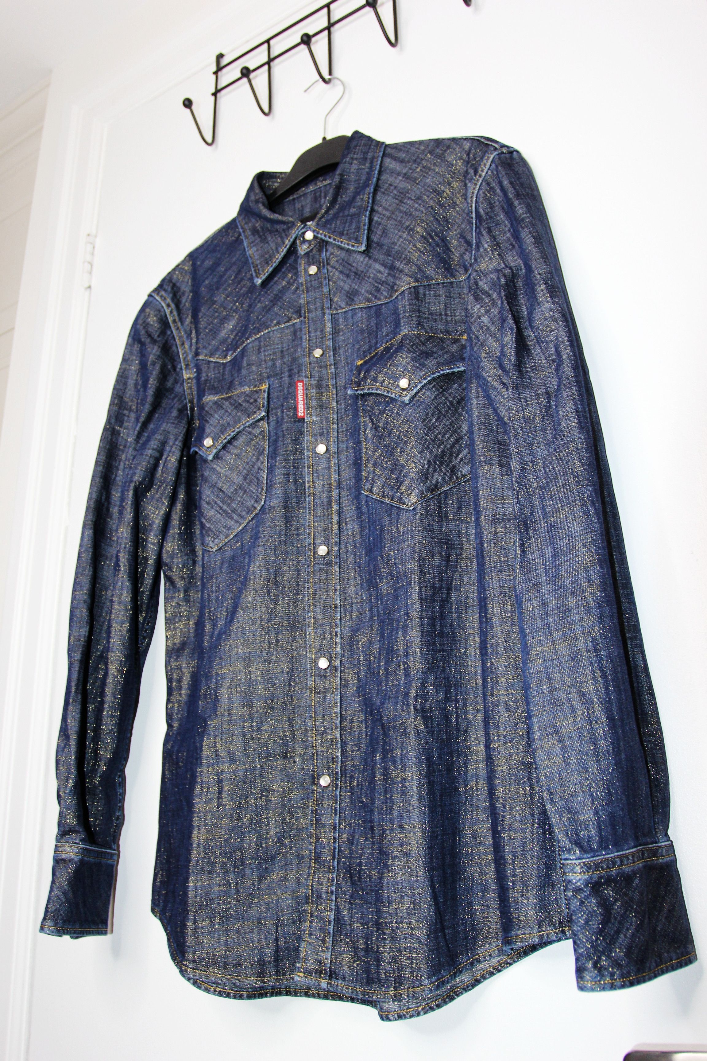Dsquared2 BNWT AW25 DSQUARED2 LUREX THREAD DENIM SHIRT 48 Size US M / EU 48-50 / 2 - 5 Thumbnail