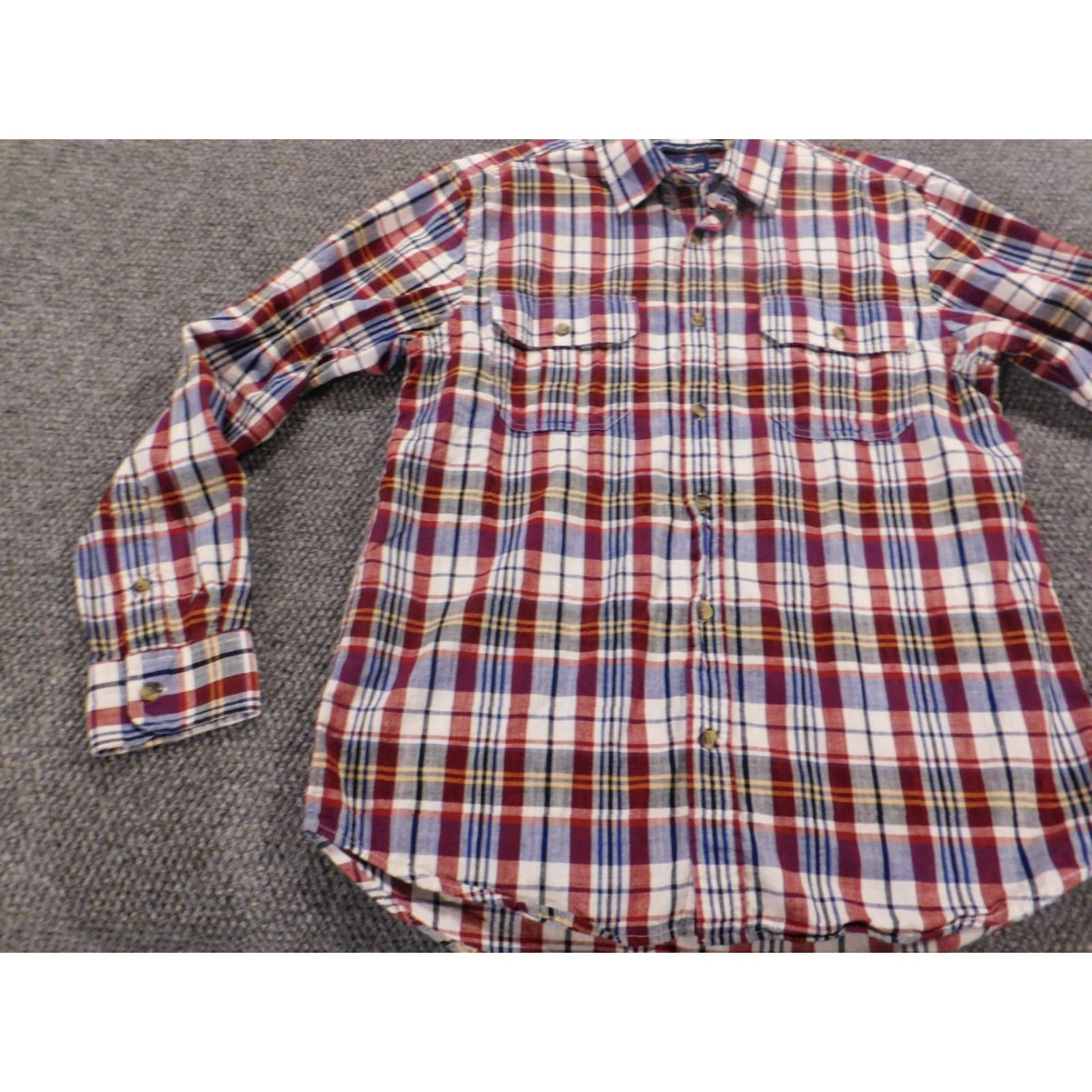 Old Navy Old Navy Mens Shirt M Red Plaid Button-Down Long Sleeve Collared Button-Up Casual Knit Cotton Regular Adult Mens Size US M / EU 48-50 / 2 - 3 Thumbnail