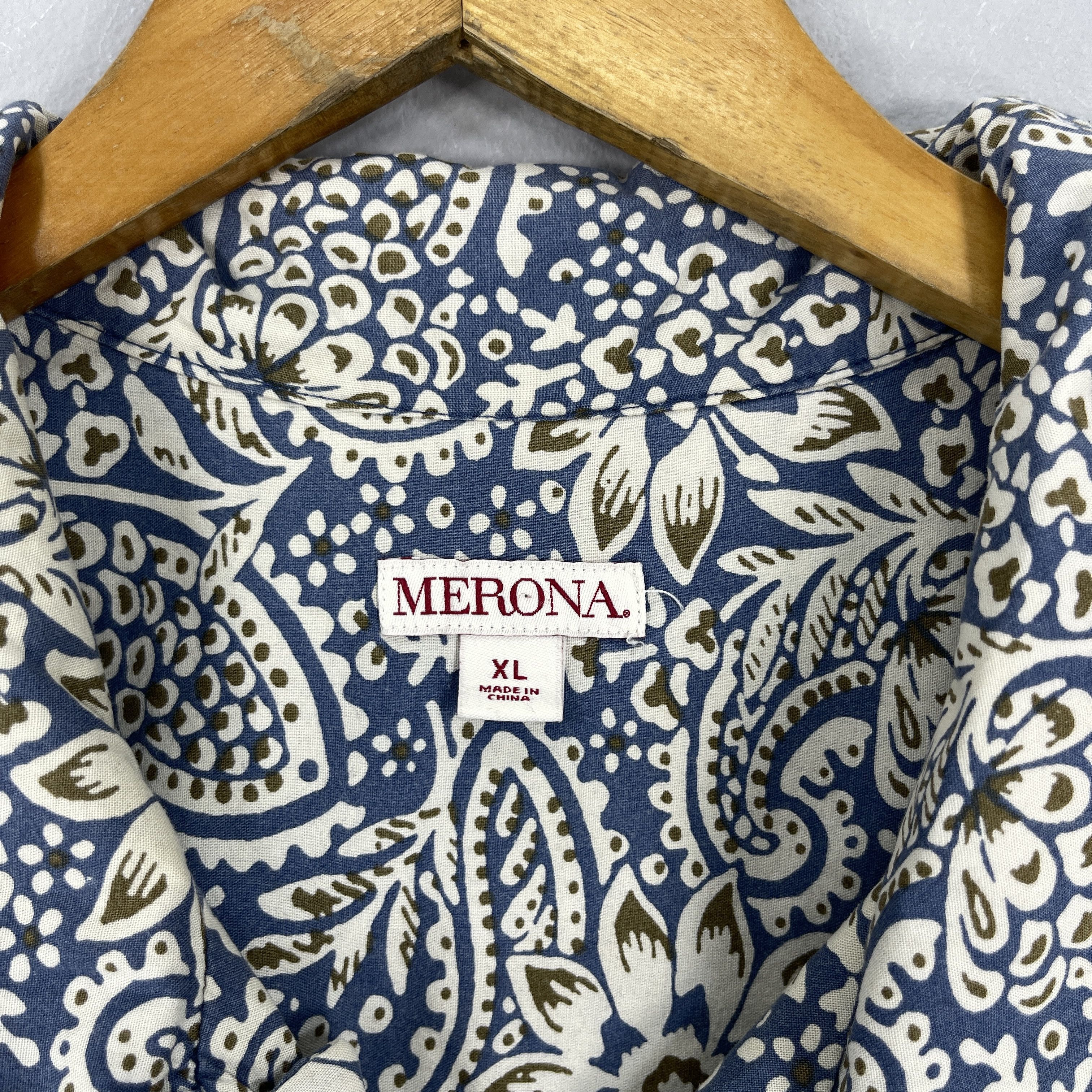 Vintage Vintage Y2K MERONA Hawaiian Paisley Flower Motive Shirt Size US XL / EU 56 / 4 - 5 Thumbnail
