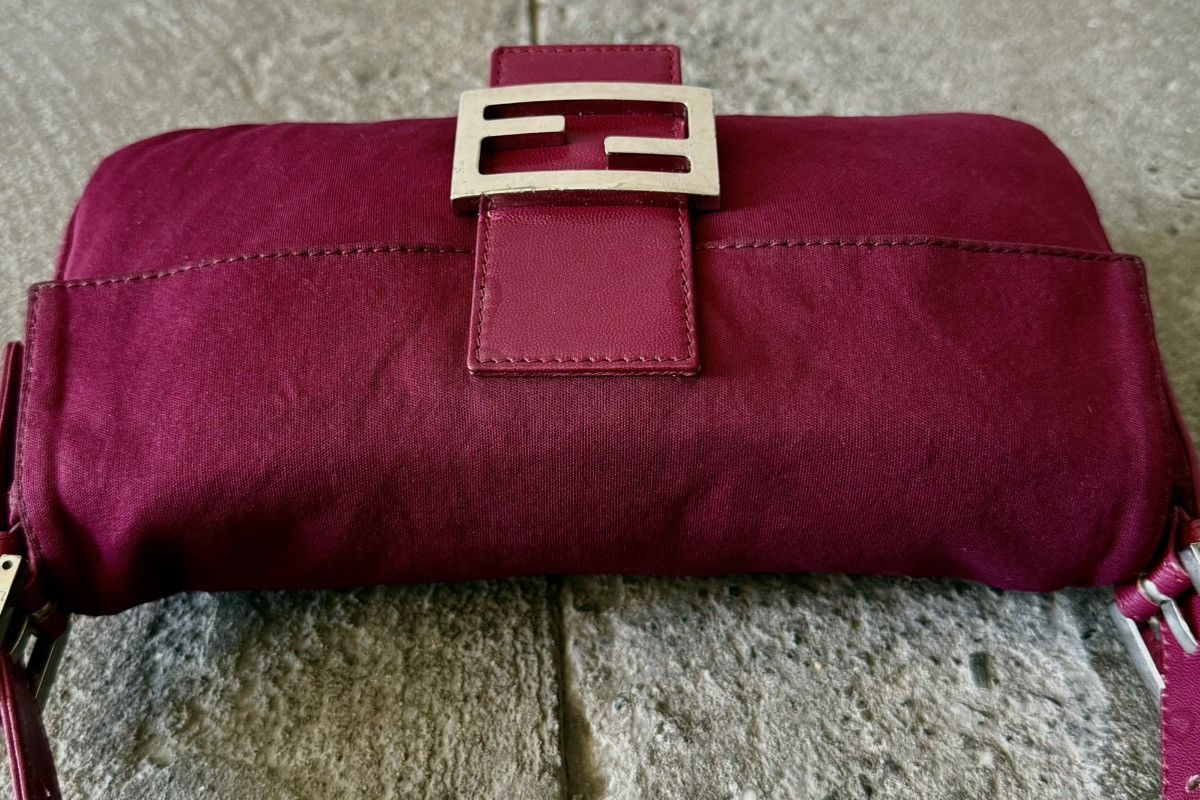 Fendi - 2000’s - Classic Baguette - Raspberry Neoprene Bag