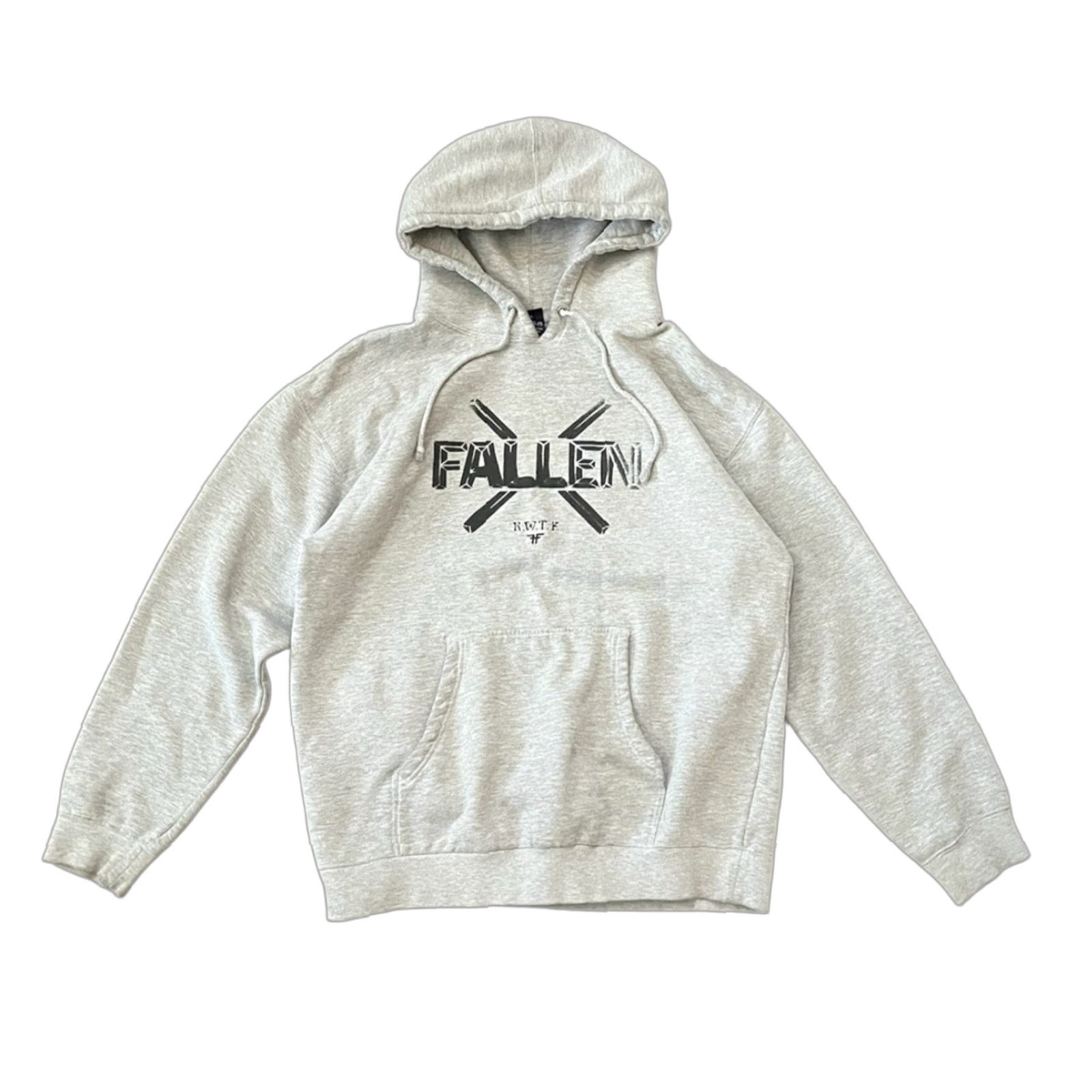 VINTAGE Fallen Hoodie Pullover Skateboarding Graphic Print Medium M Men Gray