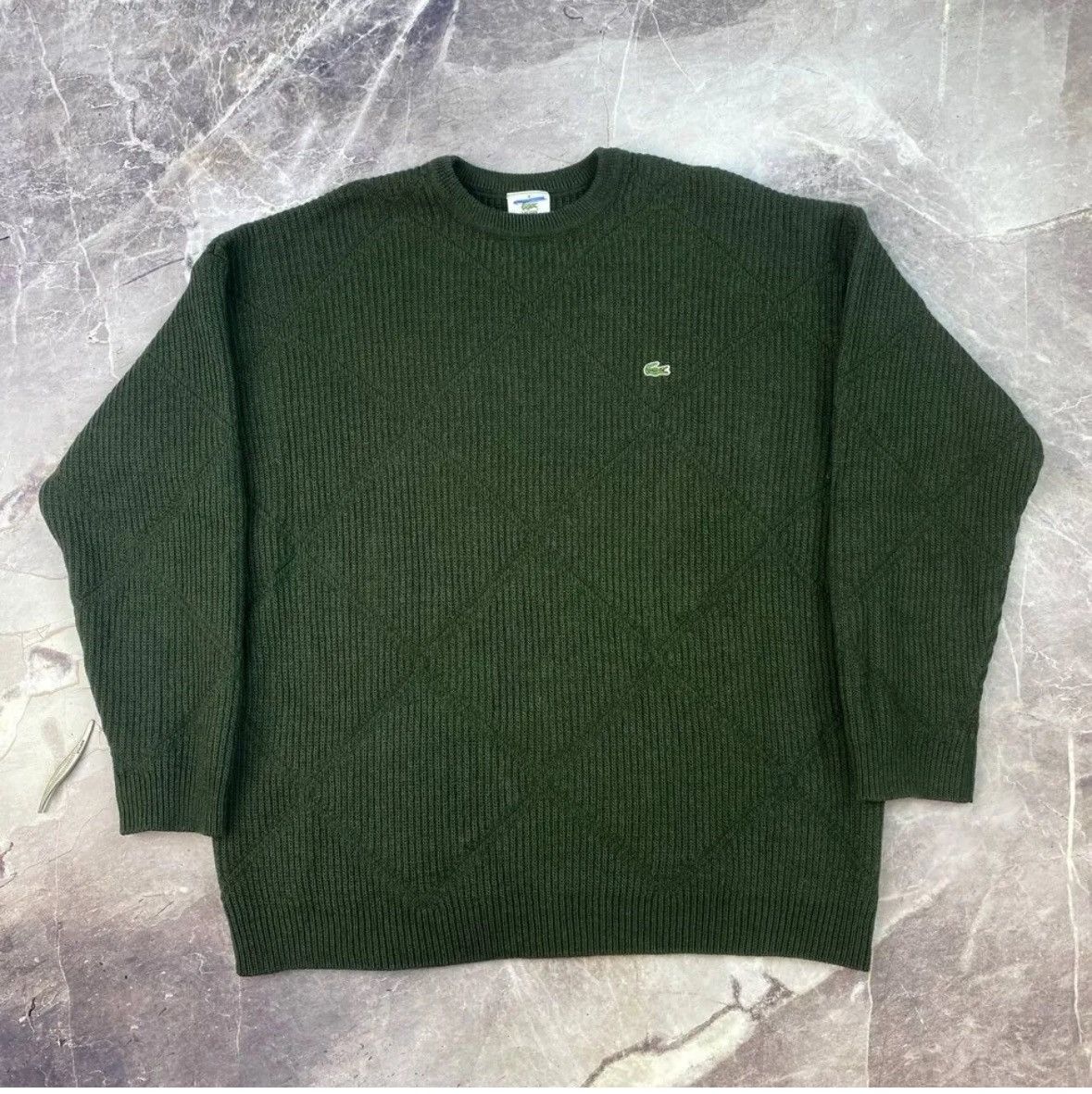 Lacoste × Vintage Vintage Lacoste Sweater Knit Green Wool Size XL Y2K Size US XL / EU 56 / 4 - 1 Thumbnail