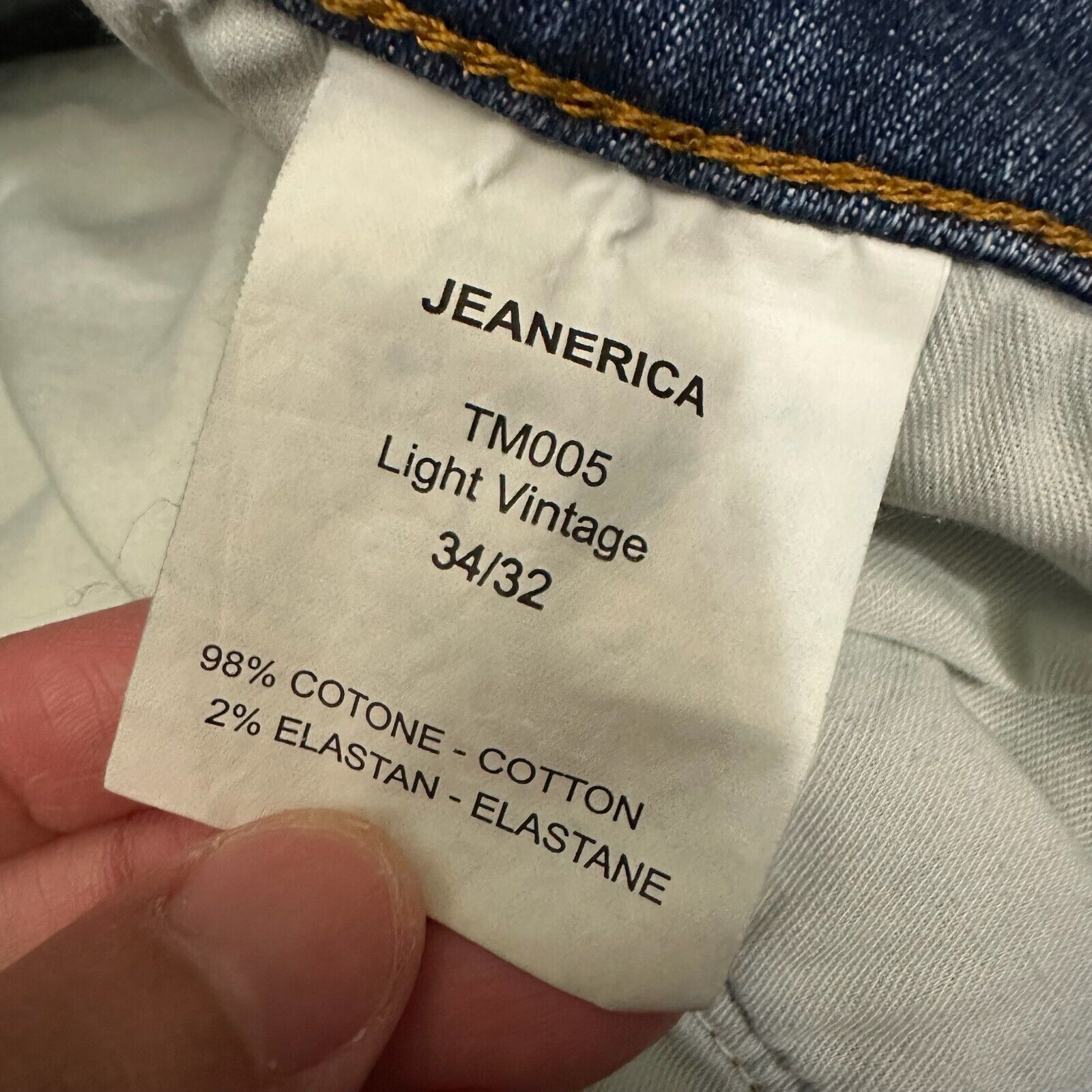 JEANERICA JEANERICA TM005 Jeans Light Vintage Straight Leg Cotton Size US 34 / EU 50 - 9 Thumbnail