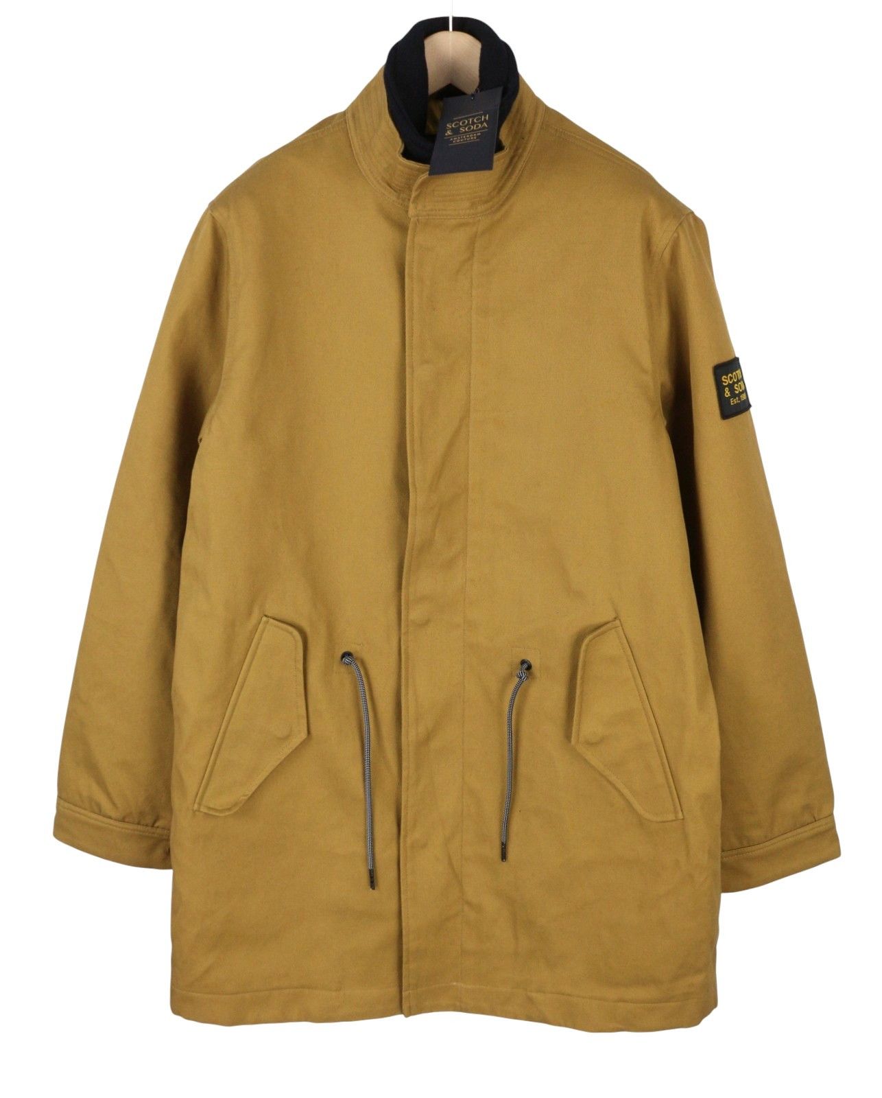 Scotch & Soda ATELIER M Brown Double Collar Drawstring Peacoat 88472 Size US M / EU 48-50 / 2 - 1 Thumbnail
