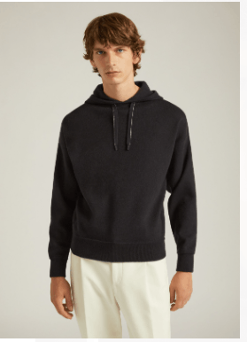 image of Loro Piana O1Srvl11E0424 Ivera Hoodie In Black, Men's (Size Medium)