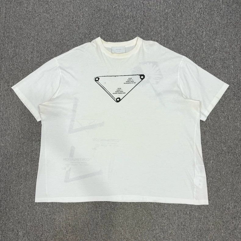 Prada Prada White Triangle Logo Short Sleeve - dmc Size US XXL / EU 58 / 5 - 1 Thumbnail