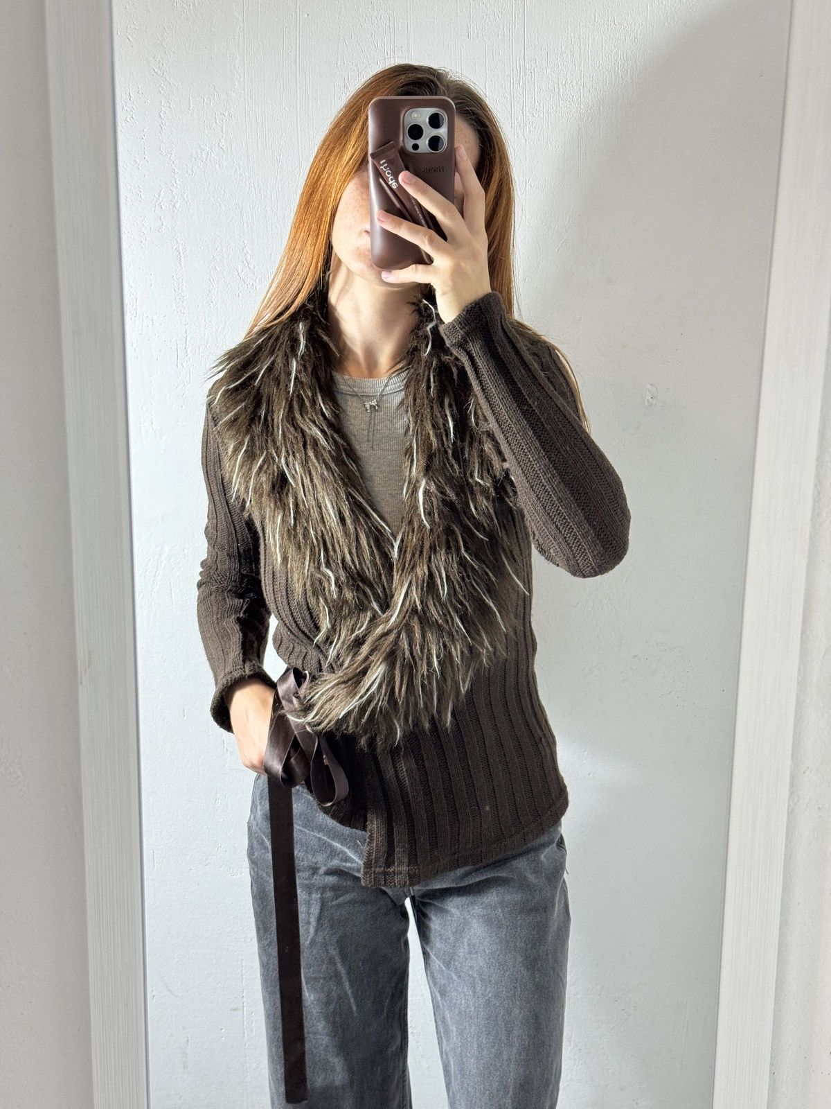 Other VINTAGE MOHAIR AVANT GARDE FLUFFY COLLAR CARDIGAN Size S / US 4 / IT 40 - 2 Thumbnail