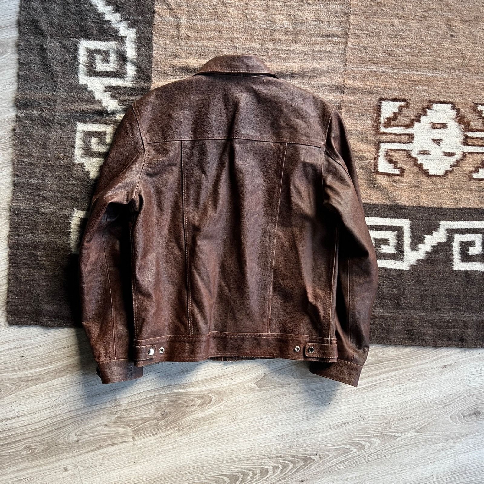 Leather Vintage Real Leather Trucker Jacket 9773AC Size US M / EU 48-50 / 2 - 10 Thumbnail